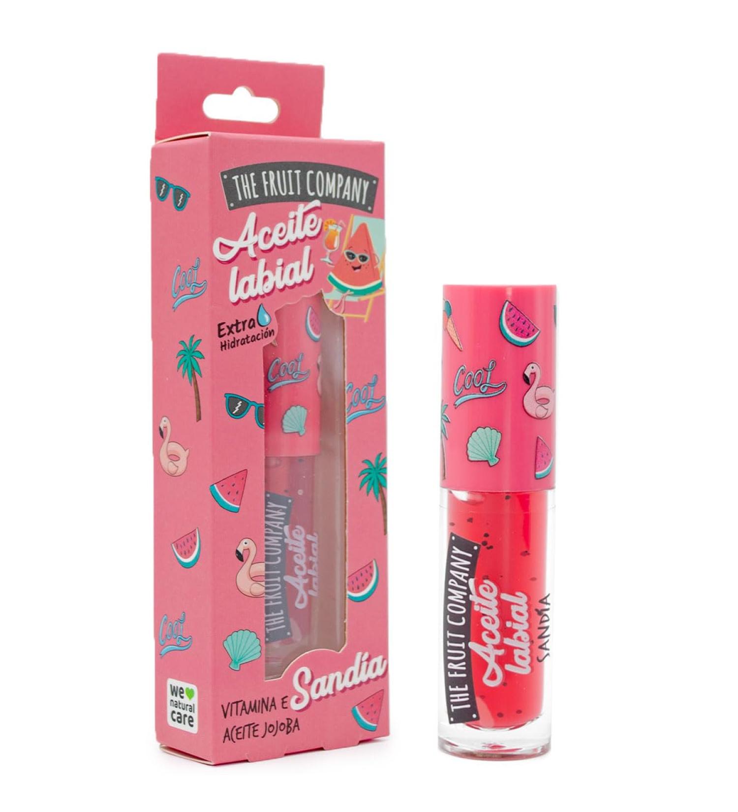 The Fruit Company Watermelon Lip Oil Extra Hydrating Formula 3.6ml Jojoba Oil Vitamin E All Day Protection Vegan Formula Cruelty Free - Buy Online on GoSupps.com