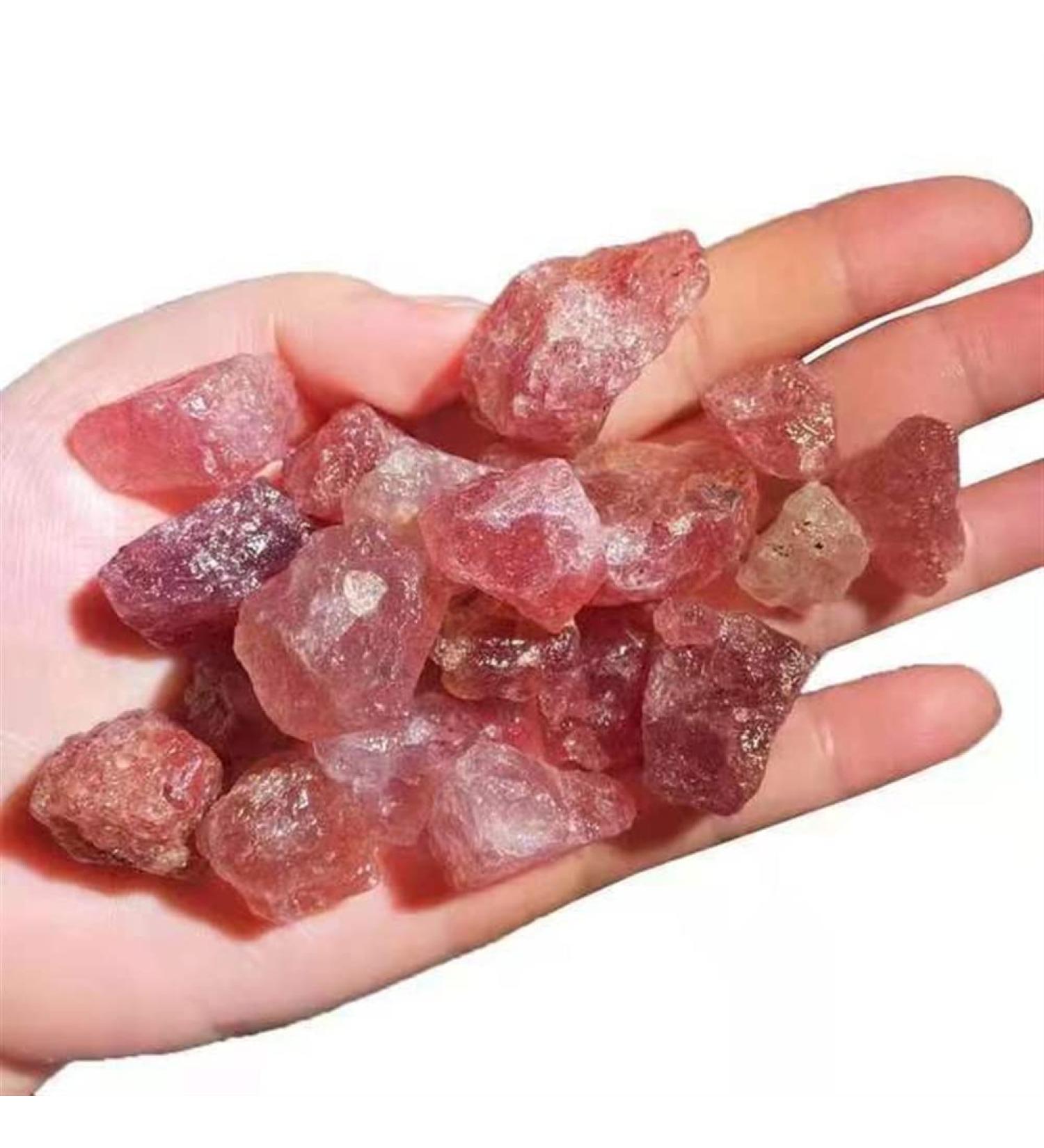 Natural Crystal Rough Raw Strawberry Quartz Specimens for Stones 100g Suitable for Home - Buy Online on GoSupps.com