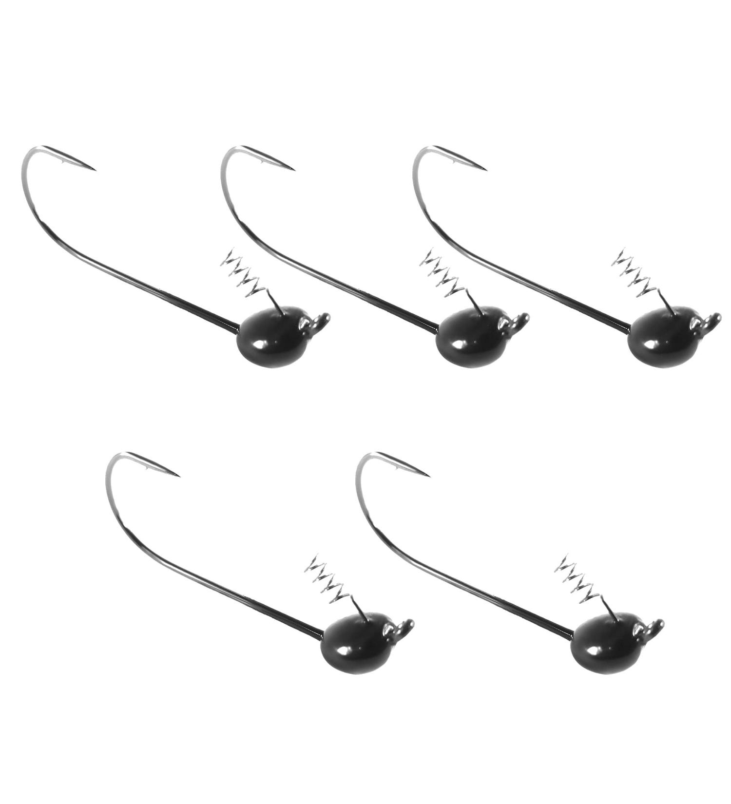 Reaction Tackle Tungsten Shaky Head Jigs - 1/4 oz Black (5-Pack) - Buy Online on GoSupps.com