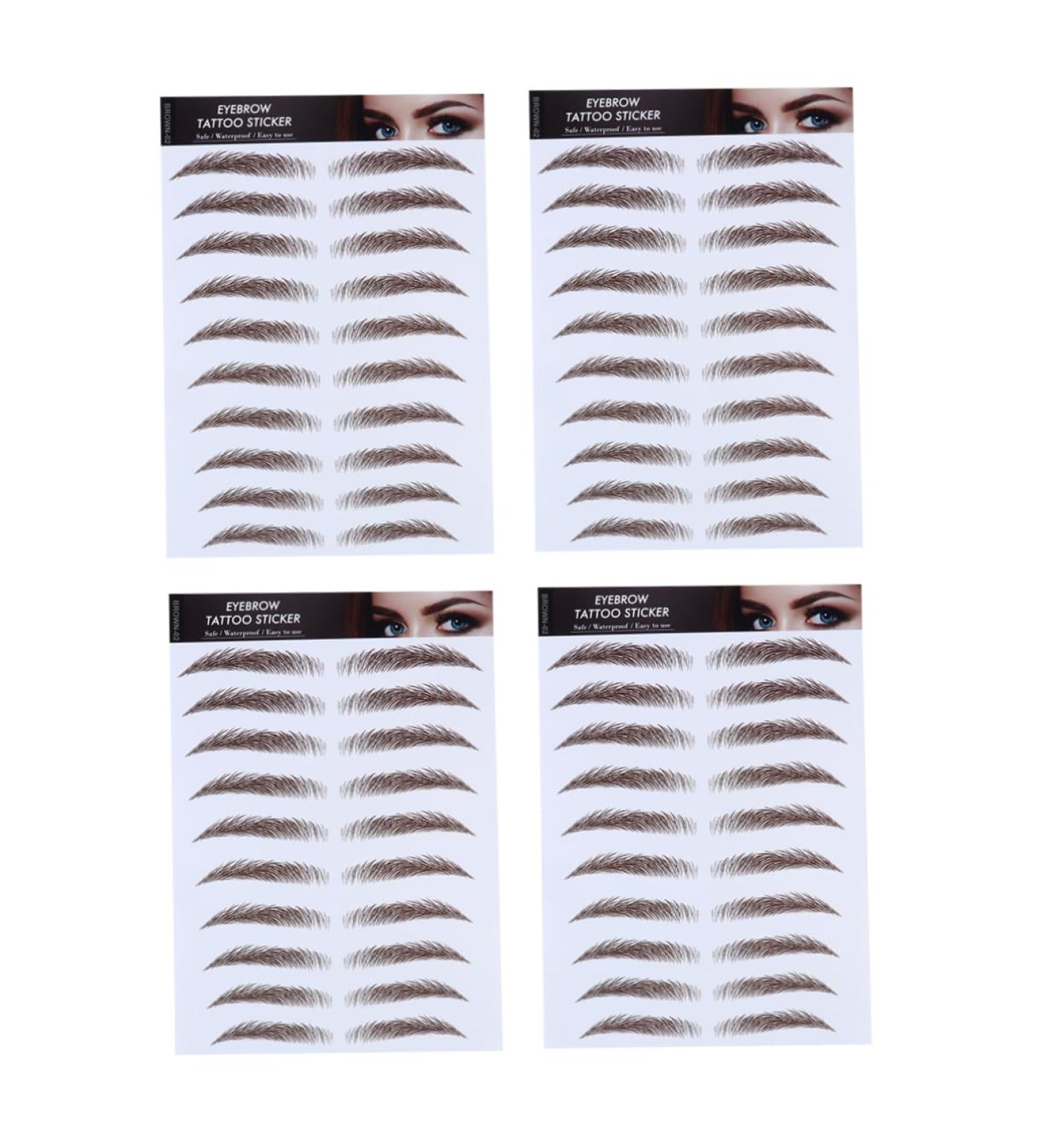 Healeved 4pcs Eyebrow Stickers 6d Eyebrows Eyebrow Makeup 4d Tool Water Transfer Paper with Ink Make up - Buy Online on GoSupps.com