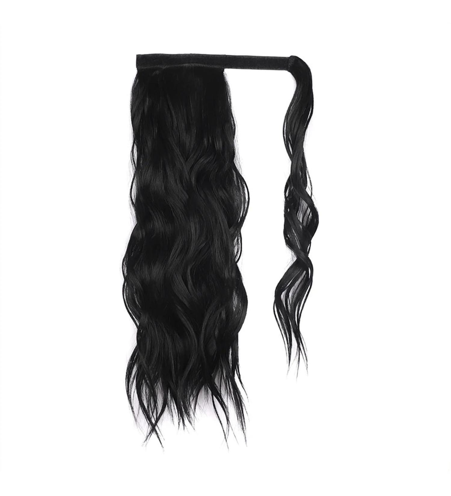 Ponytail Extension Body Wave Ponytail Hair Extension Heat Resistant Synthetic Wrap Around Ponytail Extension Clip In Wave Curly Ponytail Hairpiece for Women Ponytail Hairpiece for Women (Color : 1B - Buy Online on GoSupps.com