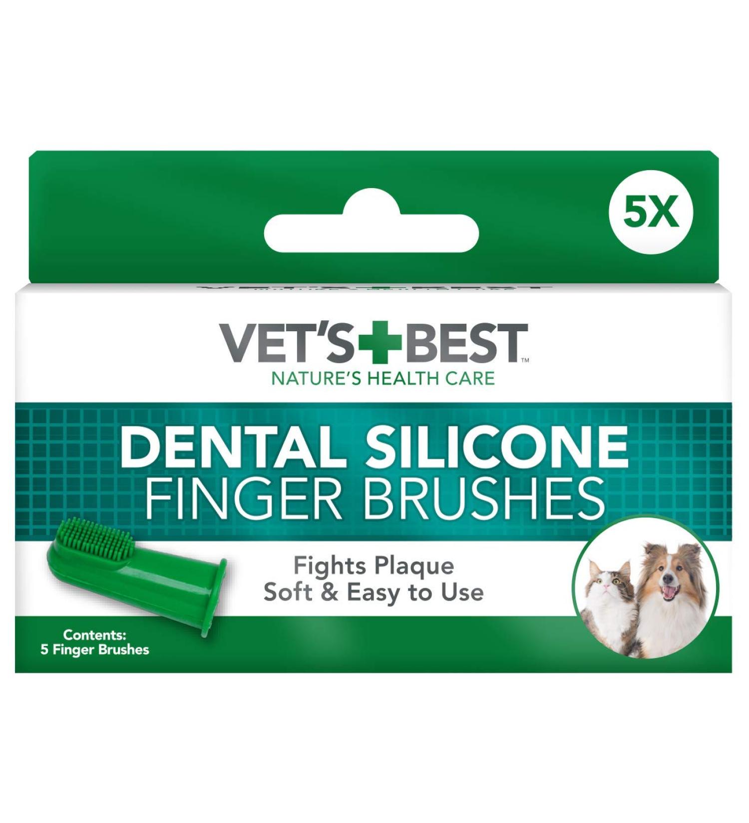Vet's Best Silicone Finger Brushes for Dogs & Puppies - 5 Pack | Gentle Pet Grooming & Dental Care Tools for International Shipping - Buy Online on GoSupps.com