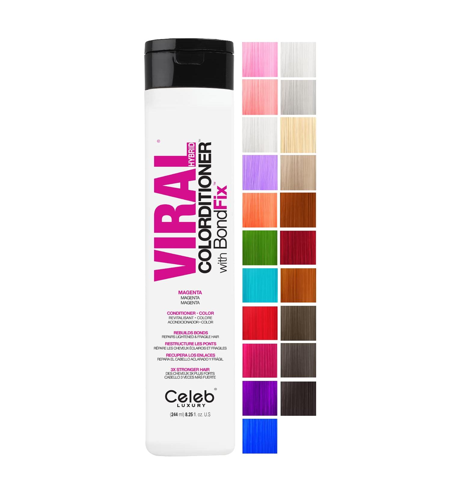 Celeb Luxury Colorwash Magenta Colorditioner + Bondfix Bond Rebuilder - Vegan Semi-Permanent Hair Color - Buy Online on GoSupps.com