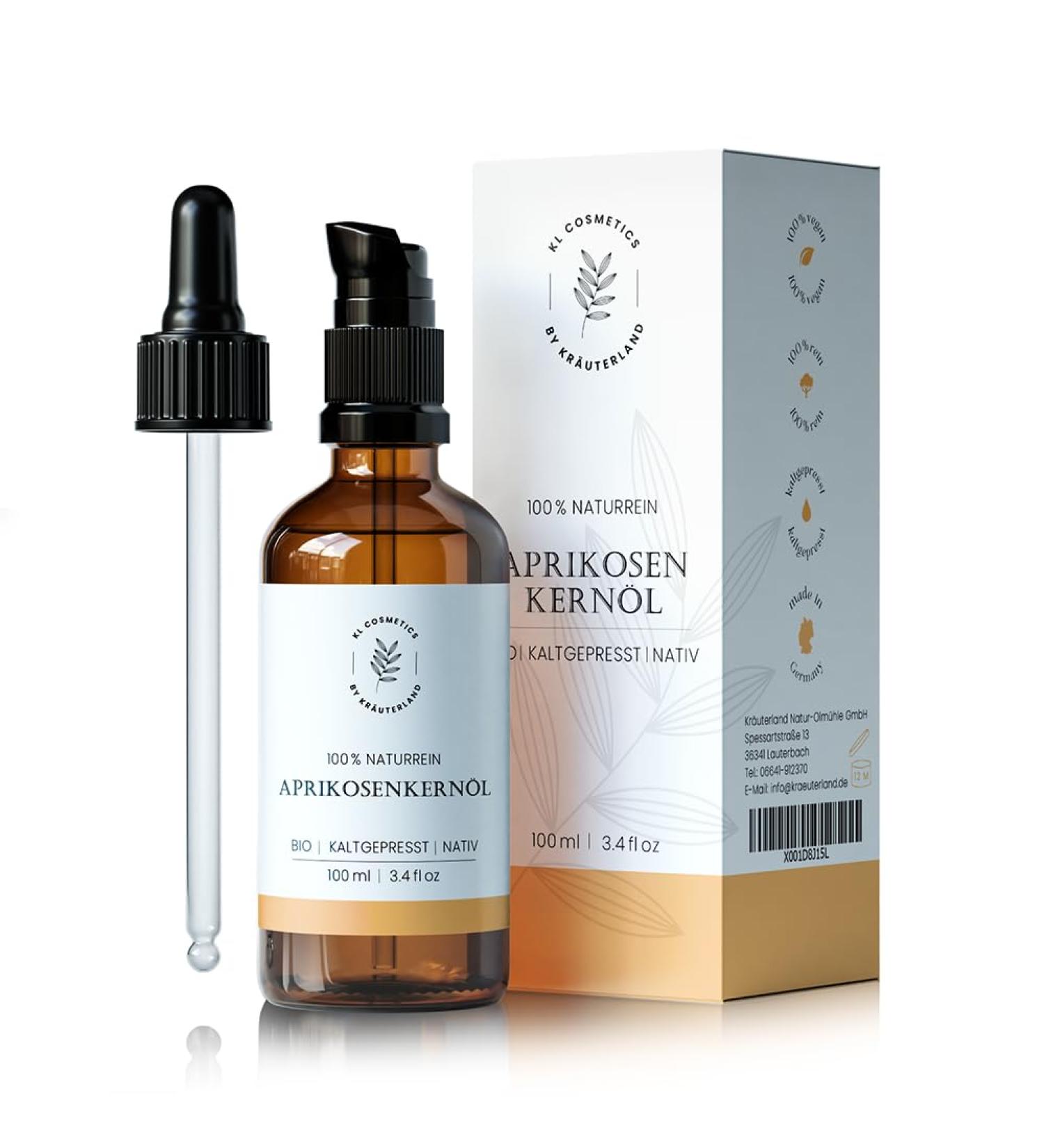 Organic Apricot Kernel Oil - Cold Pressed 100ml | Natural Skin & Hair Care | Premium Quality for Dry Skin - Buy Online on GoSupps.com