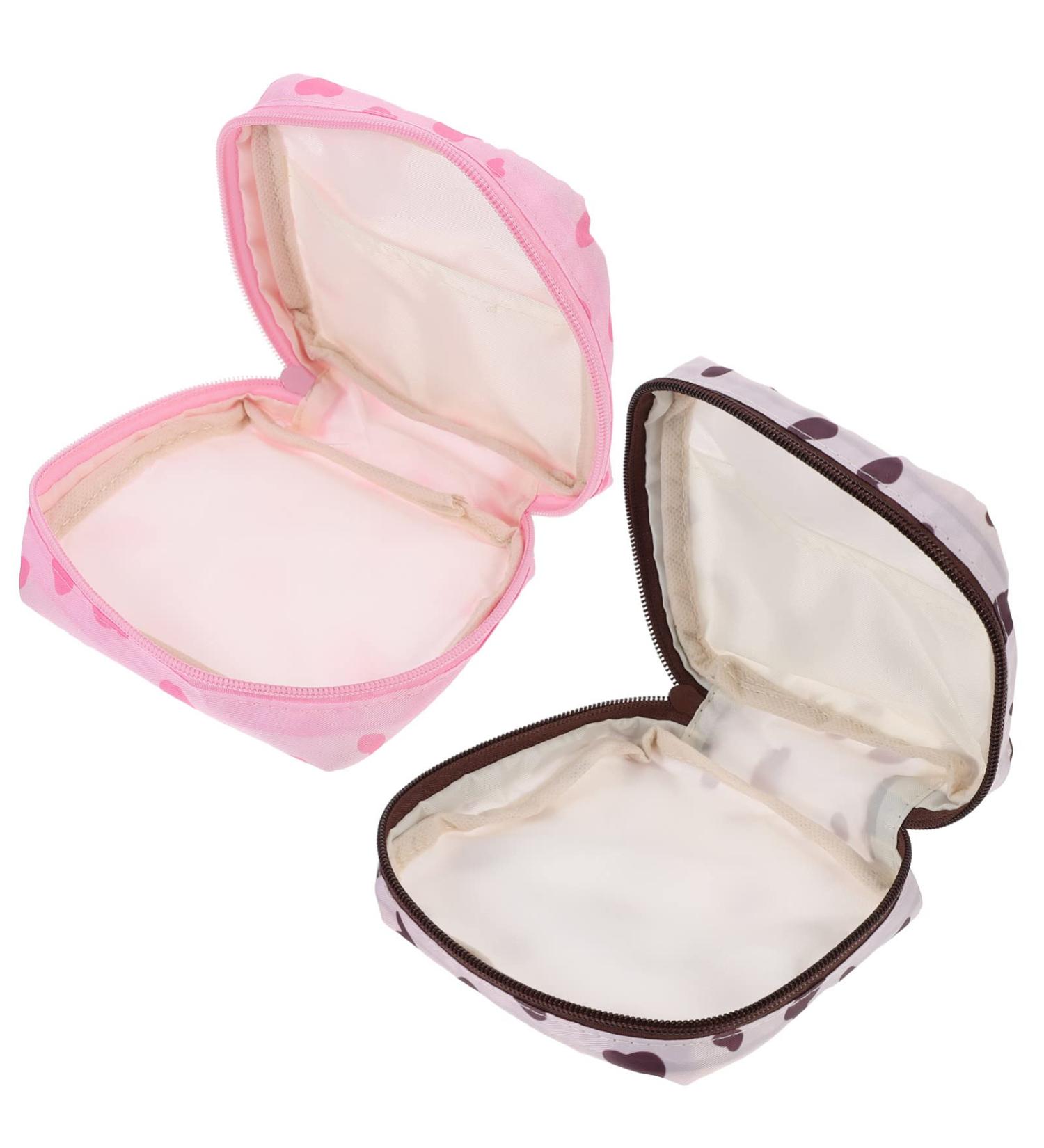 2-Piece Sanitary Napkin & Tampon Bag Set | Stylish Menstruation Pad & Cosmetics Holder for Women & Girls Perfect First Period Organizer - Buy Online on GoSupps.com