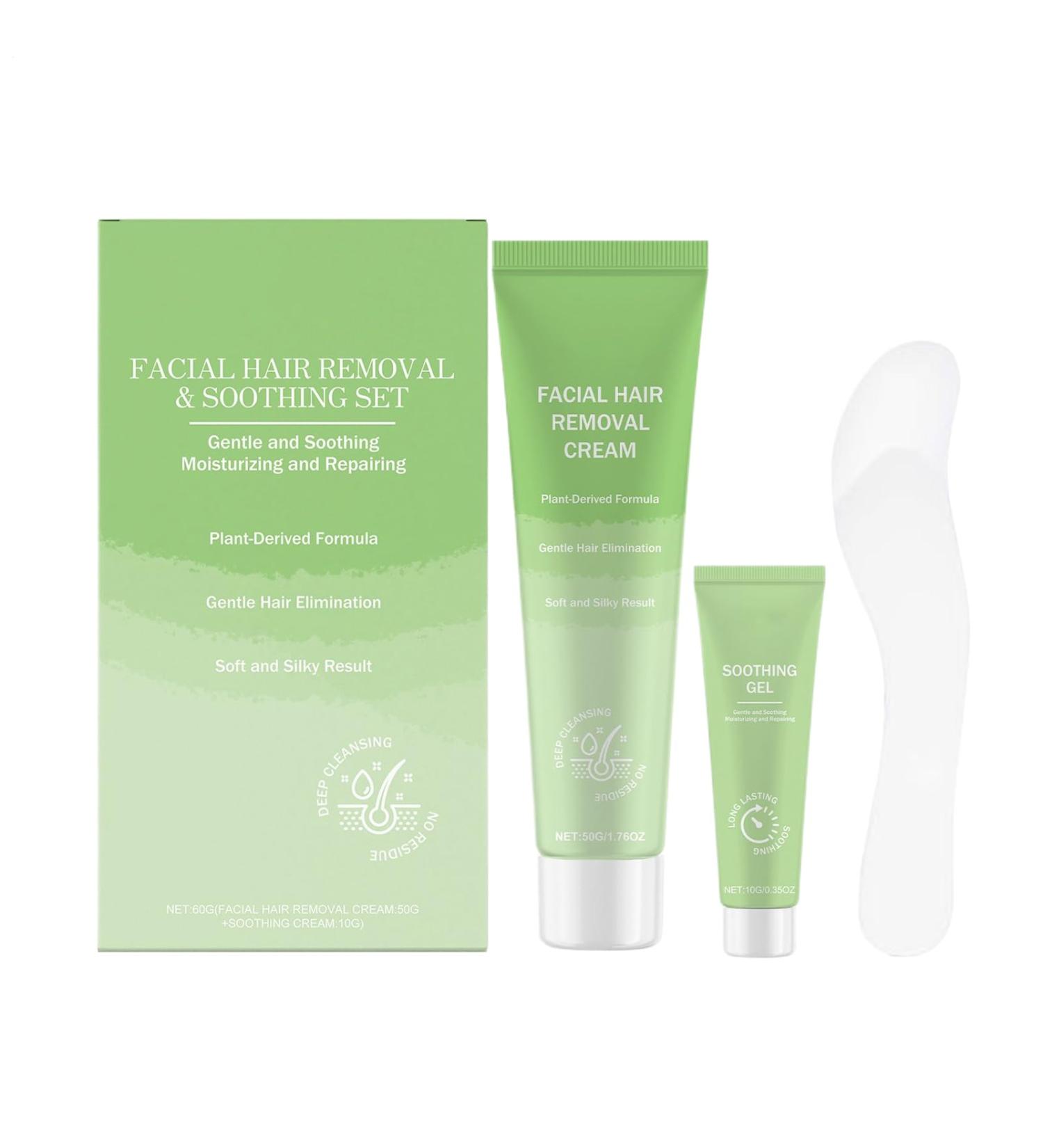 Cr me D pilatoire pour le Visage | 2-En-1 Produits de Soin Apaisants pour la Peau Kit de Cr me D pilatoire pour le Visage pour Usage Quotidien Vacances Mariage t Voyage Plage Mari es Femmes  - Buy Online on GoSupps.com