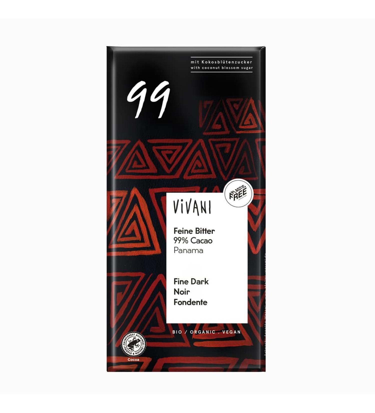 Vivani Vivani Fine Dark Panama 99% Cocoa Bar 80g