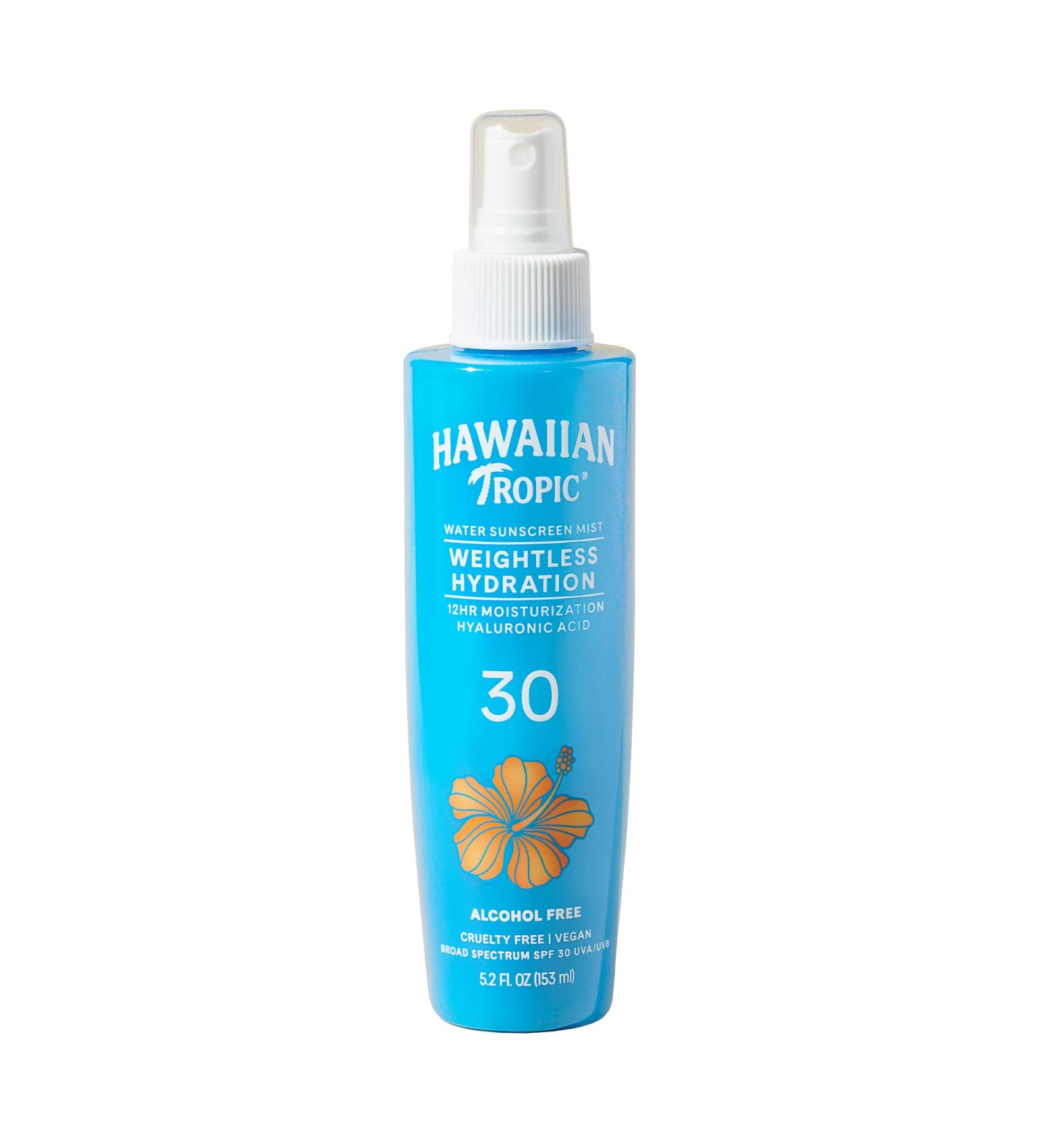 Hawaiian Tropic Weightless Hydration Water Mist SPF 30 - Non-Aerosol Body Spray Sunscreen 5.2 oz | Shop Internationally - Buy Online on GoSupps.com