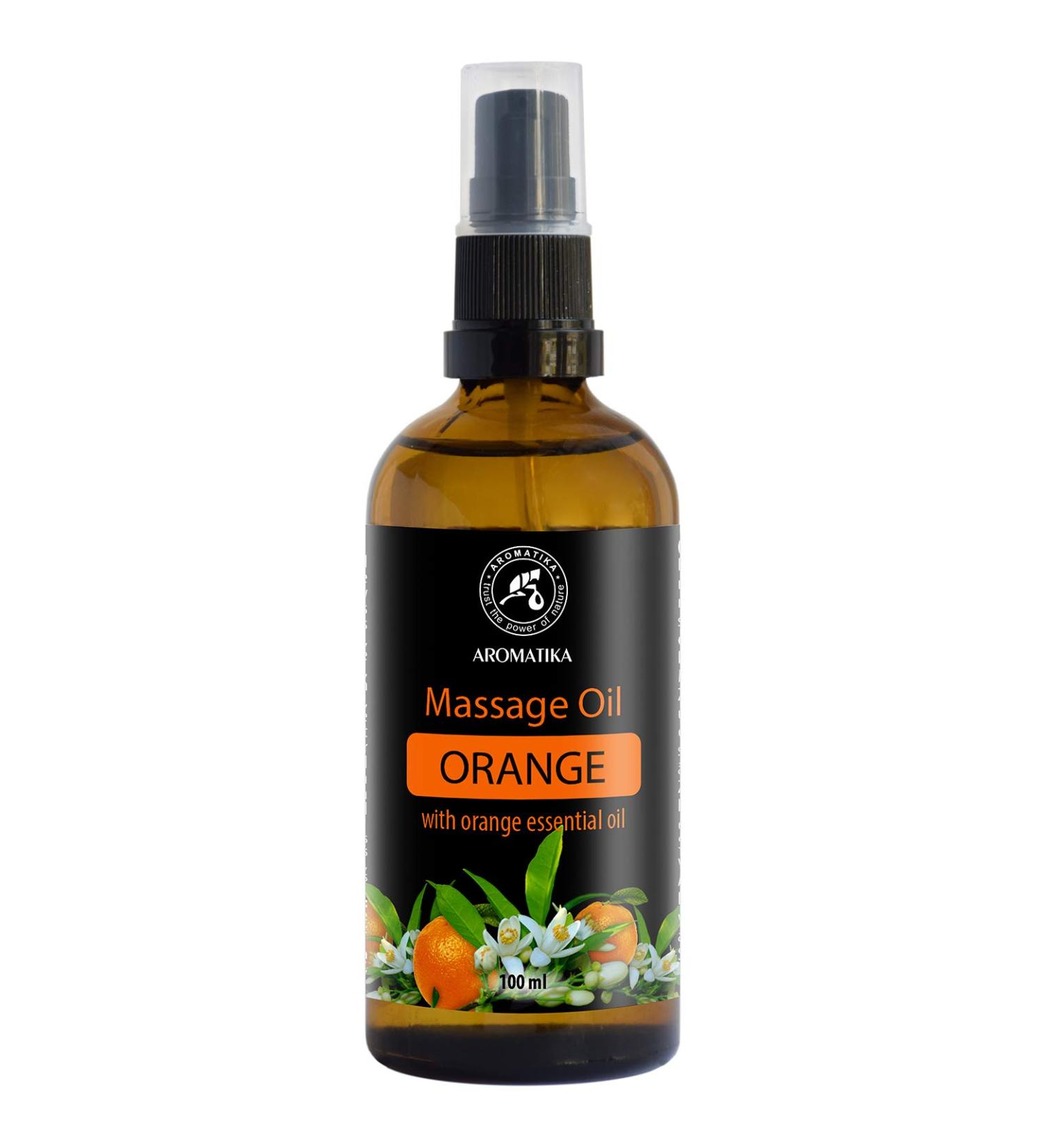 Buy 100ml Natural Massage Oil - Orange Almond Grape Seed & Jojoba - Non-Paraffin Essential Oils for Beauty & Care - Buy Online on GoSupps.com