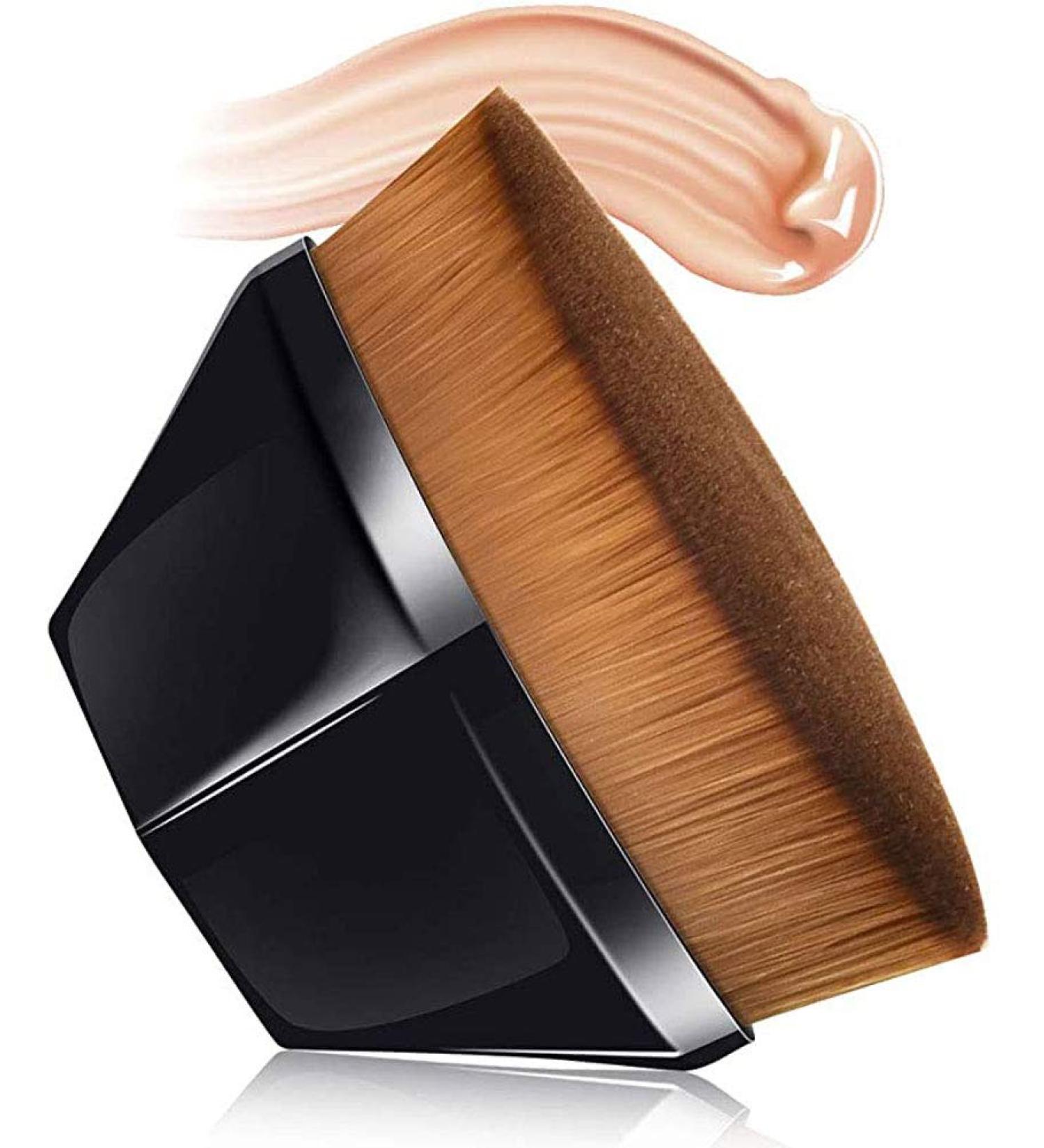 Petal-Shaped Foundation Brush Premium - Makeup Brush Flat Top Soft Silky Synthetic Fiber Brush Face Blush Professional Suitable for Cream Mixed Liquid or Flawless Powder Cosmetics - Buy Online on GoSupps.com
