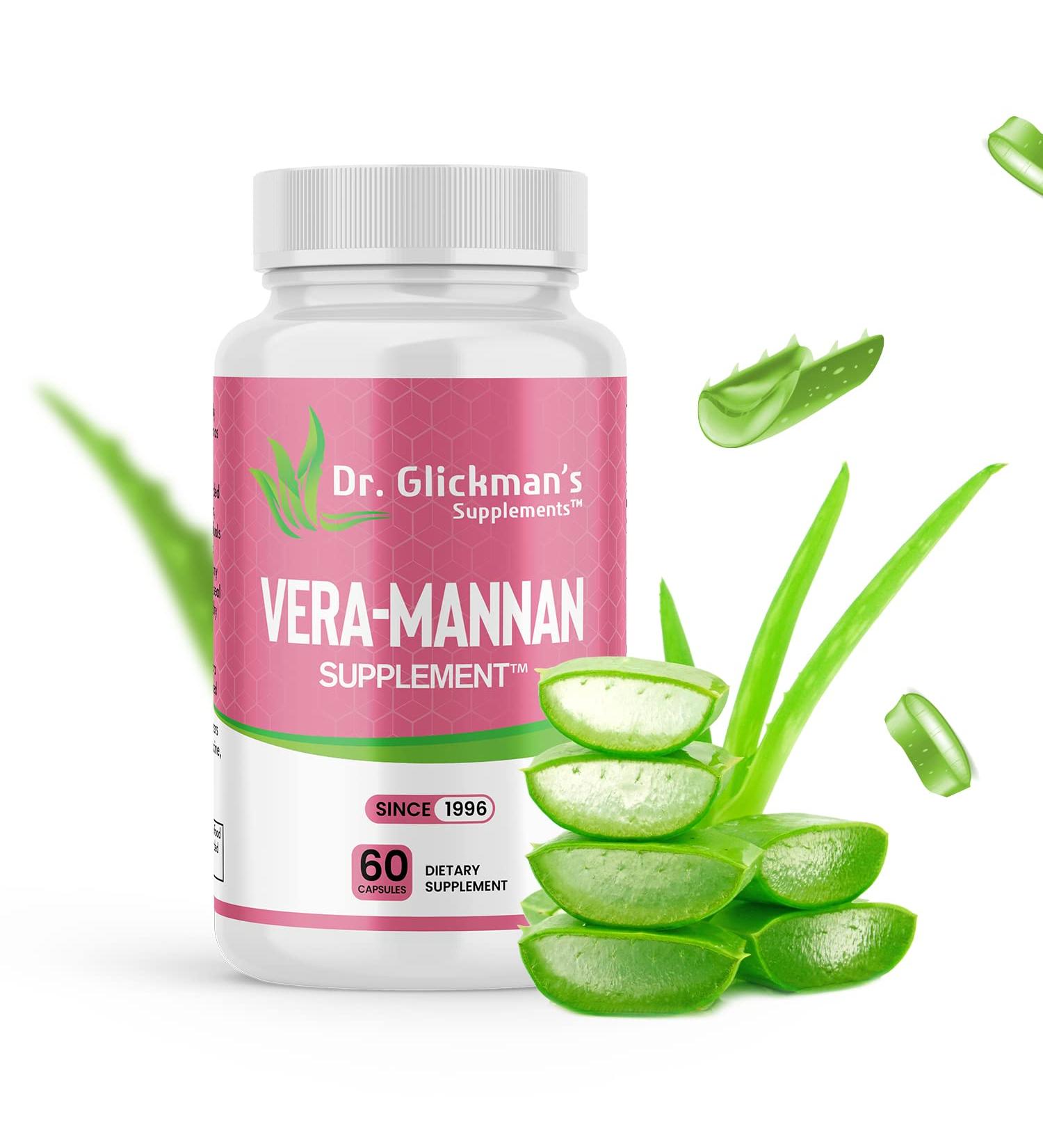 Dr. Glickman's Vera-Mannan Aloe Vera Supplement - 60 Capsules, 1 Bottle - Buy Online on GoSupps.com