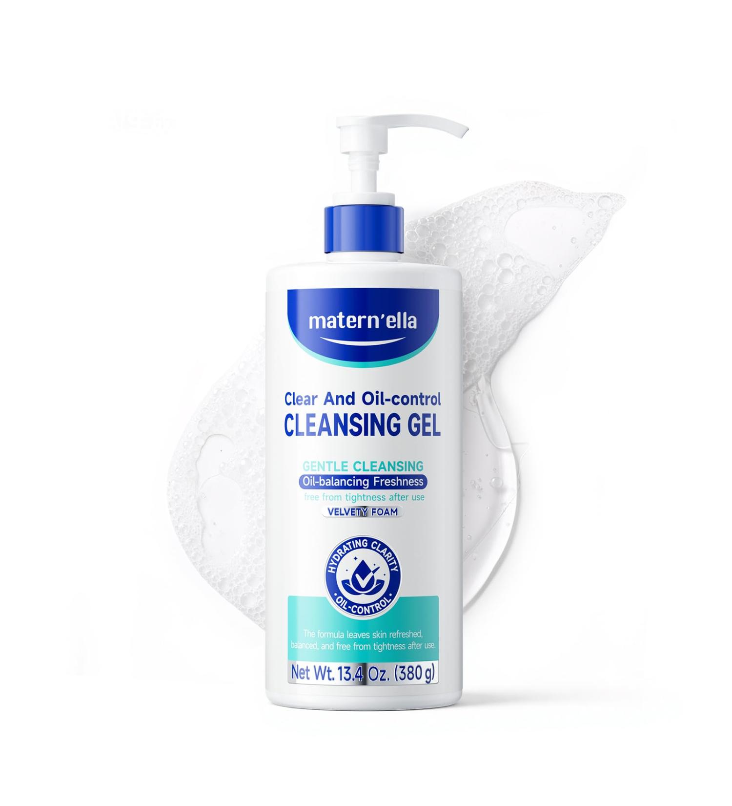 matern'ella Cleansing Gel Oil-control Mild Facial Cleanser Plant Extract Hydrating Daily Use Face Wash for Women & Men Safe For Sensitive Skin no Stripping 13.4 Oz - Buy Online on GoSupps.com