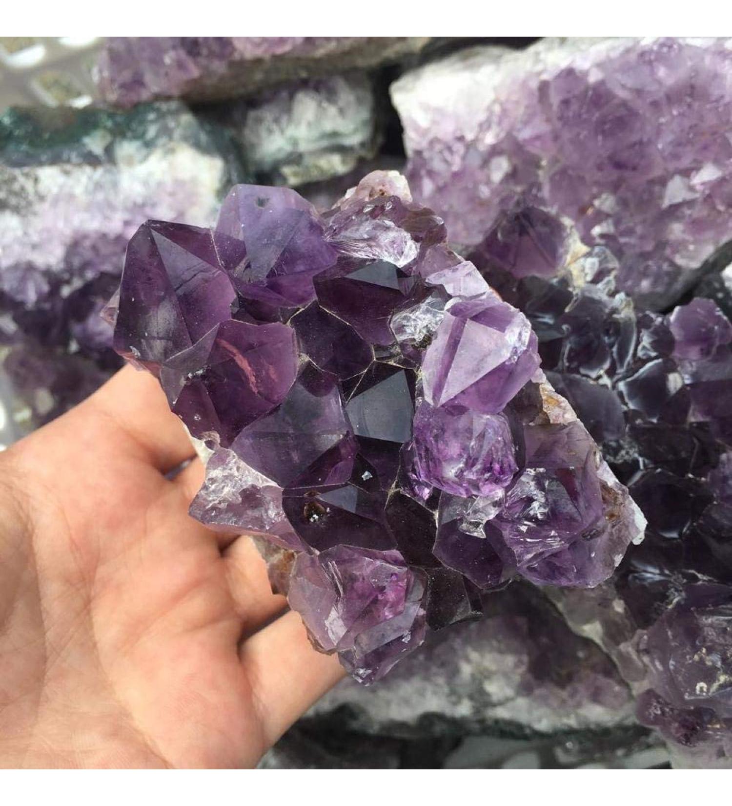 Specimen Natural Amethyst Crystal Cluster Uruguay Amethyst geode Specimen Gems - Buy Online on GoSupps.com