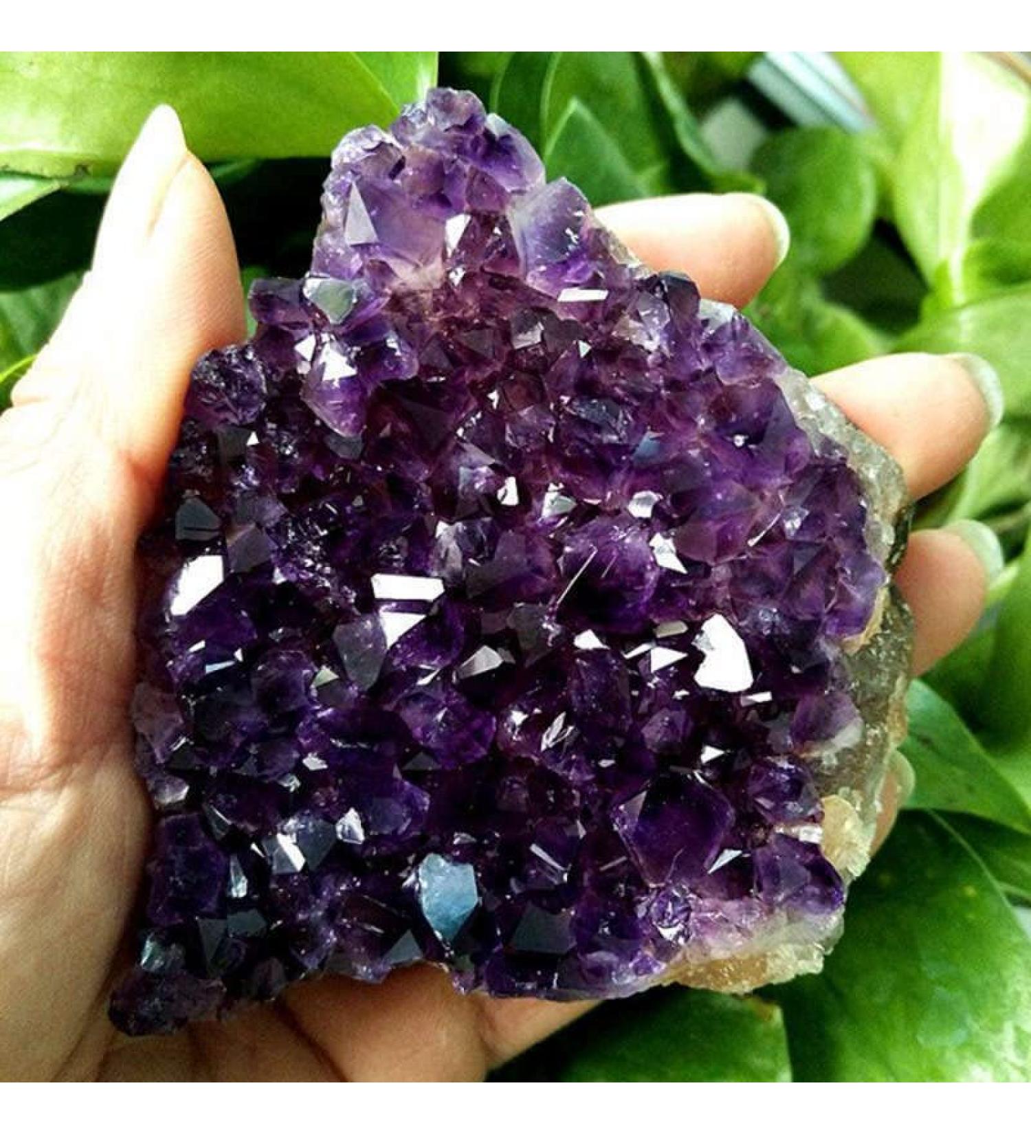 1pc 200g-300g Natural Raw Amethyst Cluster Geode Druzy Purple Quartz Crystal Stones Specimen Home Decor Crafts ningxiao 200-300g - Buy Online on GoSupps.com