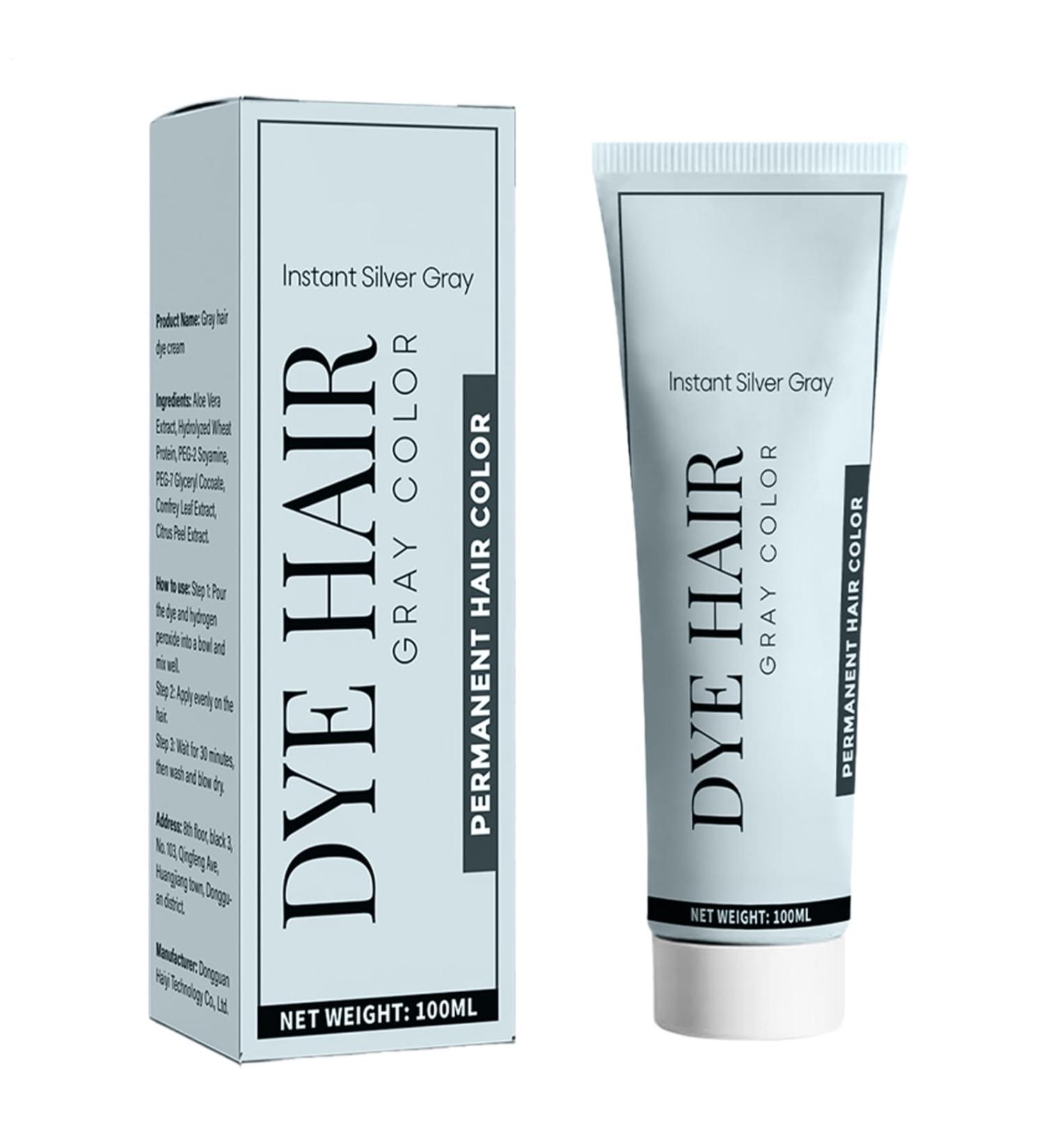Silver gray hair color natural and durable fashionable and easy to use 100 ml - Buy Online on GoSupps.com