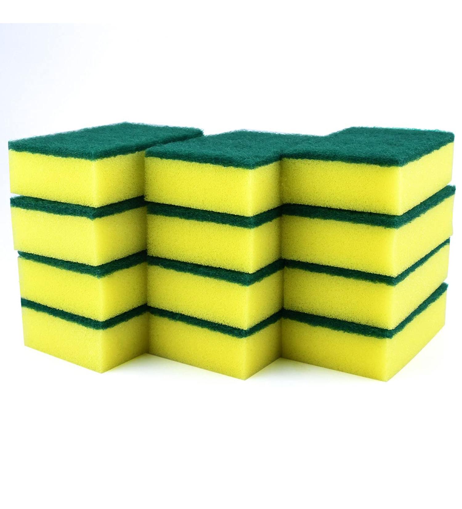 Heavy Duty Scrub Sponge 12pcs Kitchen Scrubbing Sponges 3.9 2.8 1.2inch Cellulose Sponge Cleaning Sponge Scourers Multi-Use for Kitchen Bathroom Furniture Dishes Car - Buy Online on GoSupps.com
