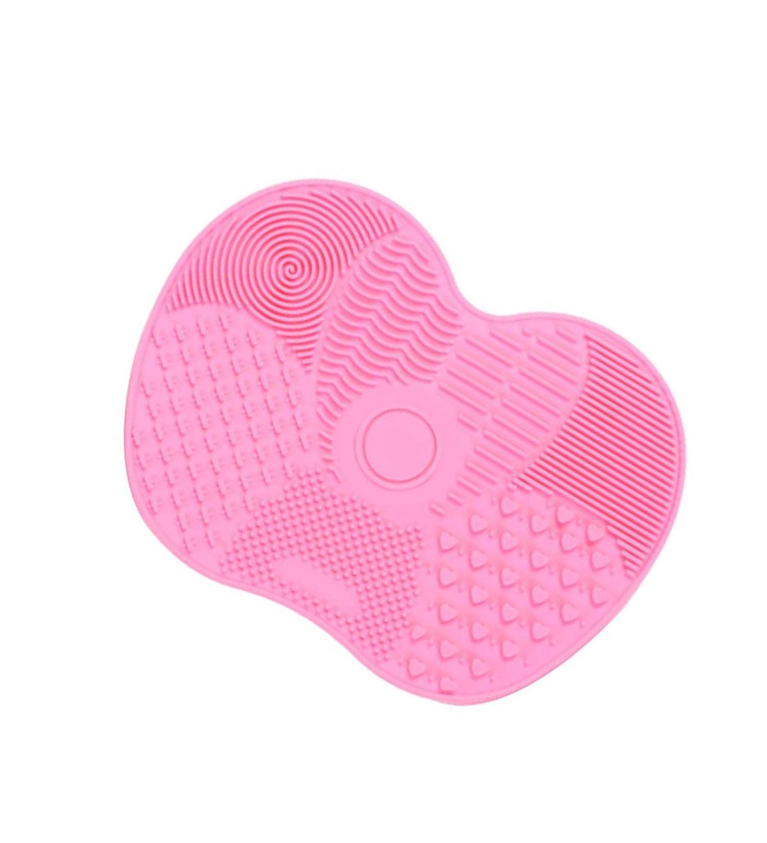 MakeupBrushCleanerSiliconPadScrubberWithSuction Cups Makeup Brush Cleaning Mat For Cleaning Eyebrows Foundations Blushes And Highlighters (Pink)