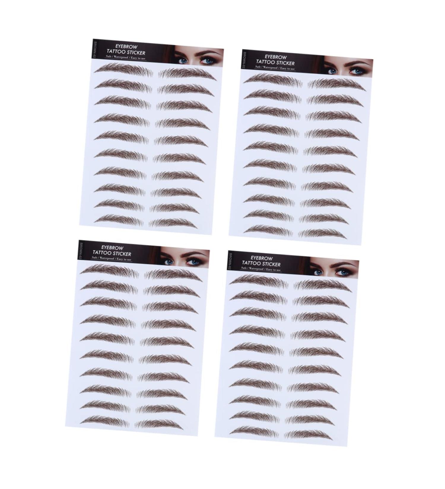 Mipcase 4pcs Eyebrow Stickers Makeup Stencil Instant Transfer Eyebrows 6d Hair-like Eyebrows Stickers Shaper - Buy Online on GoSupps.com