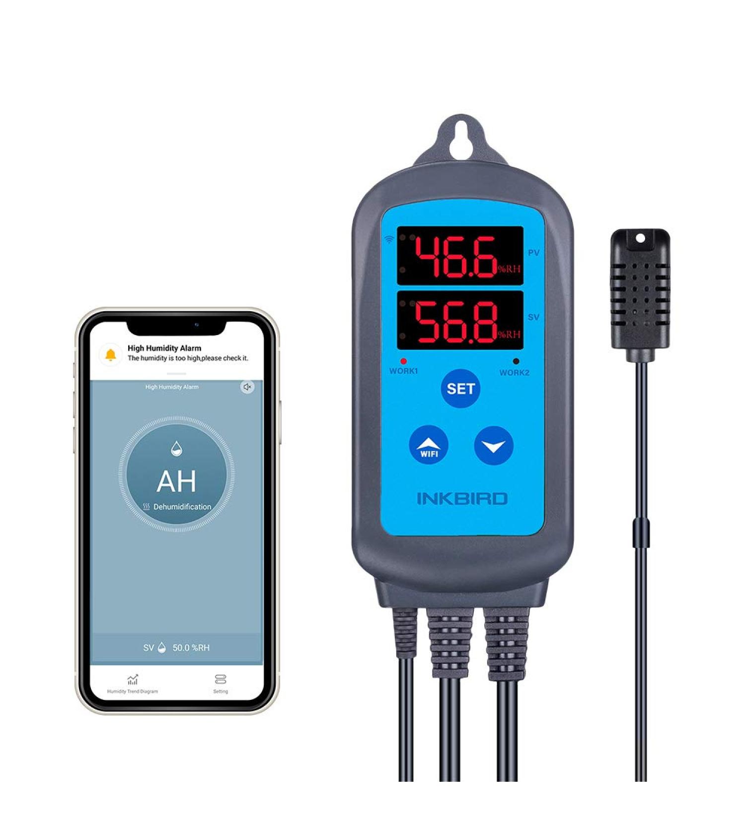 Inkbird IHC-200 WiFi Humidity Controller Hygrostats Humidistat Humidifier Dehumidifier with Wireless Alarm for Greenhouse Garden Grow Tent Plant Growing Seeding Reptile Incubation - Buy Online on GoSupps.com