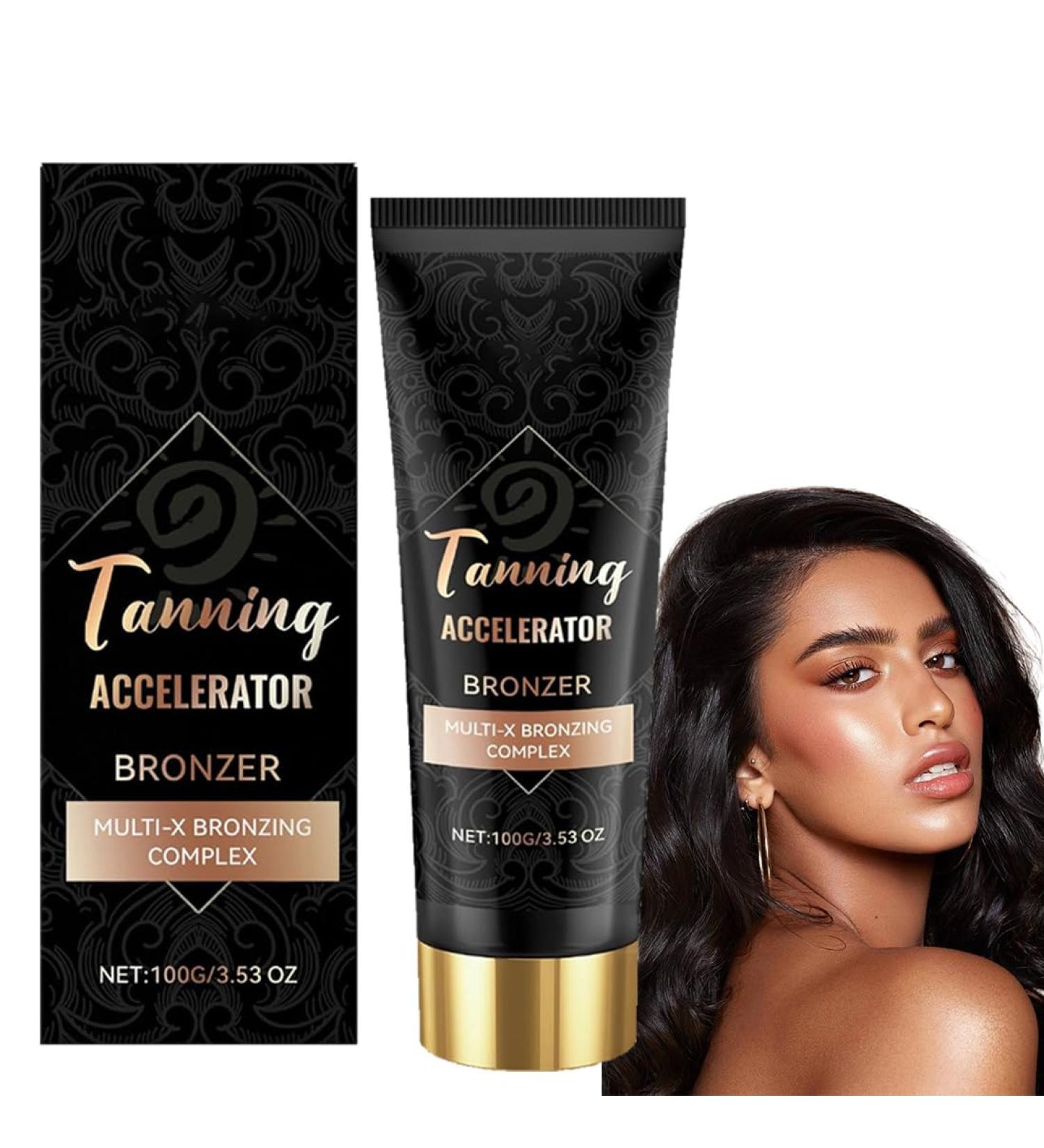 RisingSea Tec Sun tan accelerator sun cream 100 g dark brown color direct bronzer ideal for solarium and outdoor sun - Buy Online on GoSupps.com