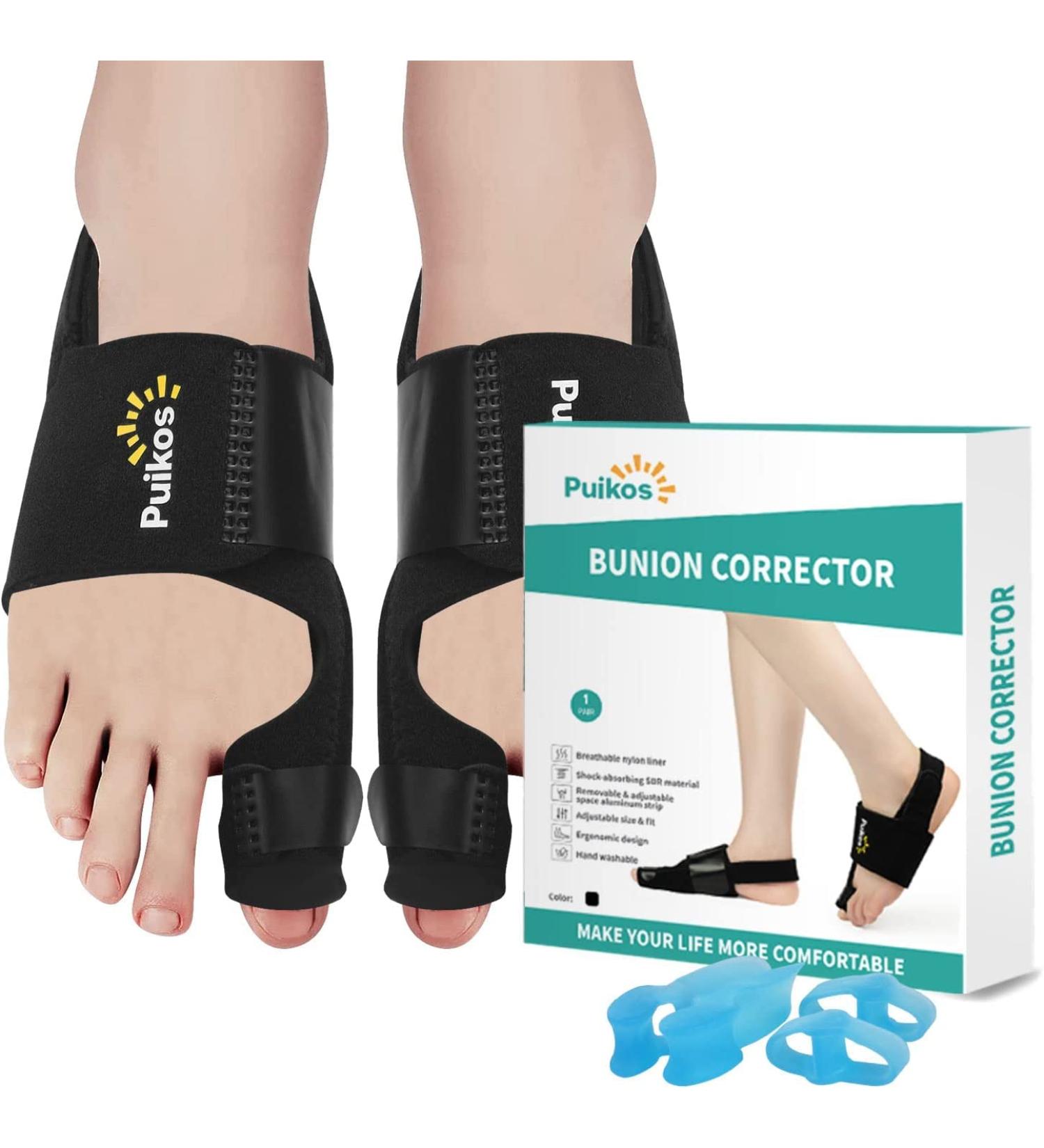 Puikos Bunion Corrector for Men & Women | Big Toe Splint & Hallux Valgus Relief | Adjustable Toe Straightener & Separator for Day/Night Use - Buy Online on GoSupps.com