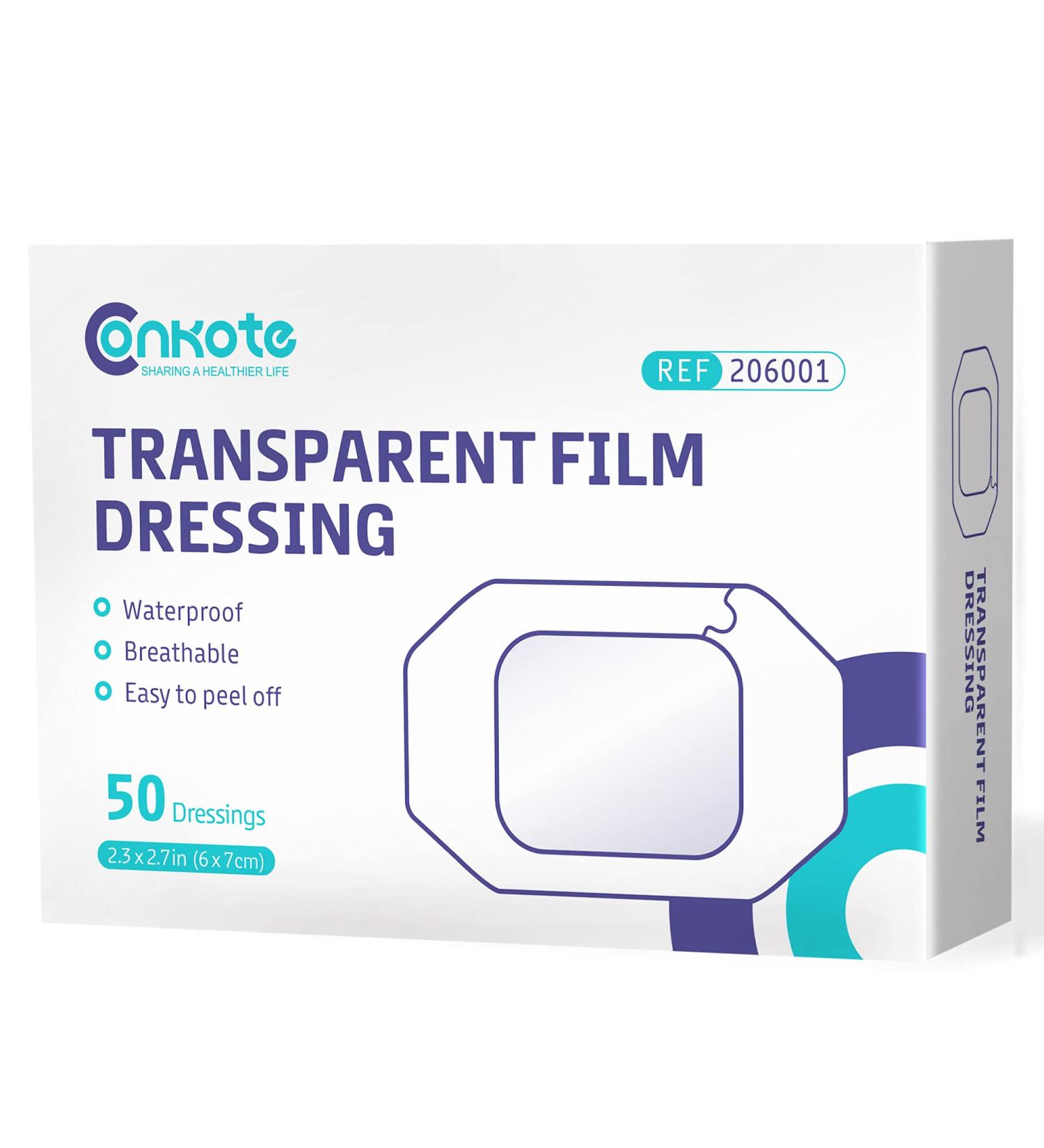 Waterproof Transparent Film Dressing - 2.3 x 2.7 - Breathable & Super Thin - 50 Tattoo Bandage Dressings - Buy Online on GoSupps.com
