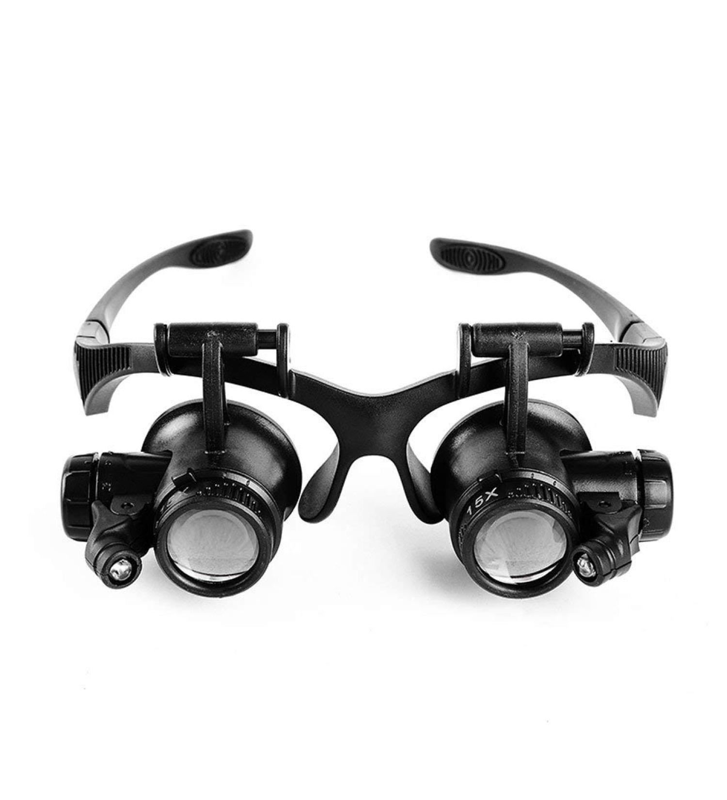 Magnifying Glass 10 Times / 15 Times / 20 Times / 25 Times Glasses Type Wearing Magnifying Glass Binoculars with Lights Repair Clocks Made in China - Buy Online on GoSupps.com