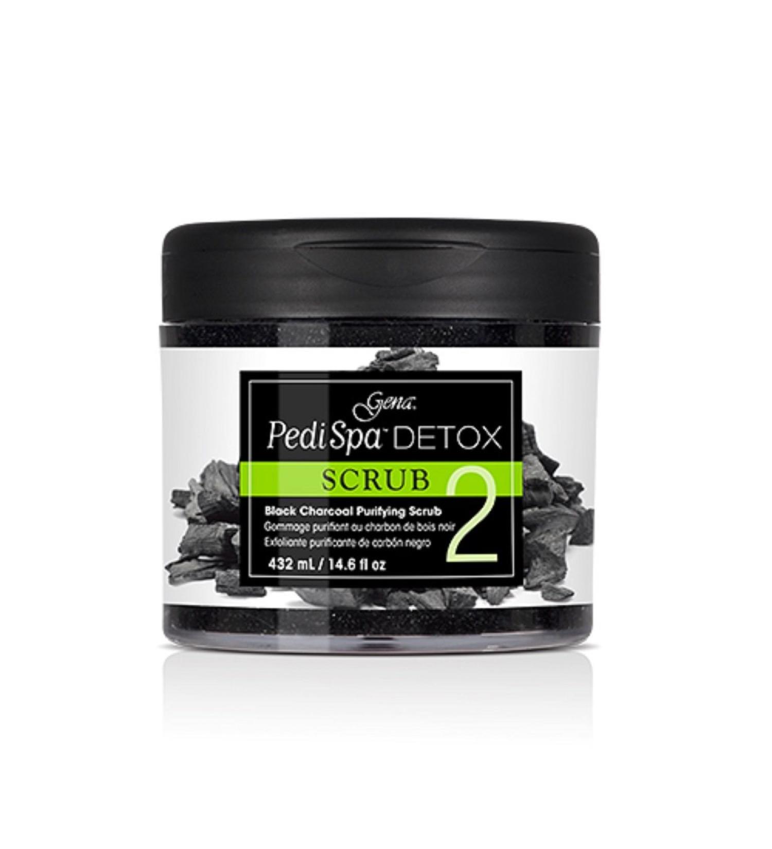 Gena Pedi Spa Detox Black Charcoal Purifying Scrub #2 14.6 Fluid Ounce
