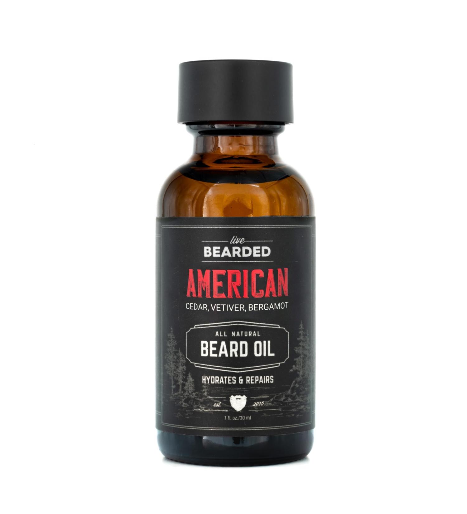 Buy Live Bearded Beard Oil - Premium All-Natural Jojoba Oil for Men - Made in the USA - 1 fl oz - Nourishes Dry Skin - Cedar Pine Vetiver Bergamot Scent - Buy Online on GoSupps.com