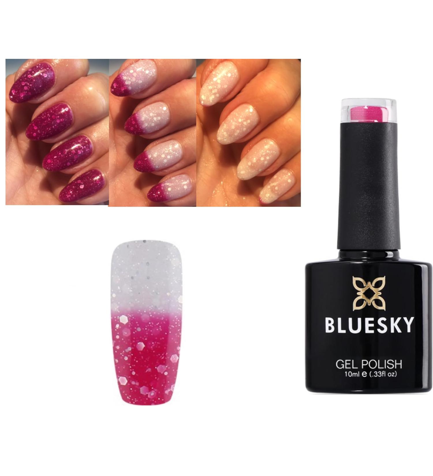 Bluesky Gel Nail Polish Colour Change PINK GLITTER To WHITE GLITTER TC21 Sherbert Dip Chameleon UV LED Soak Off 10ml - Buy Online on GoSupps.com