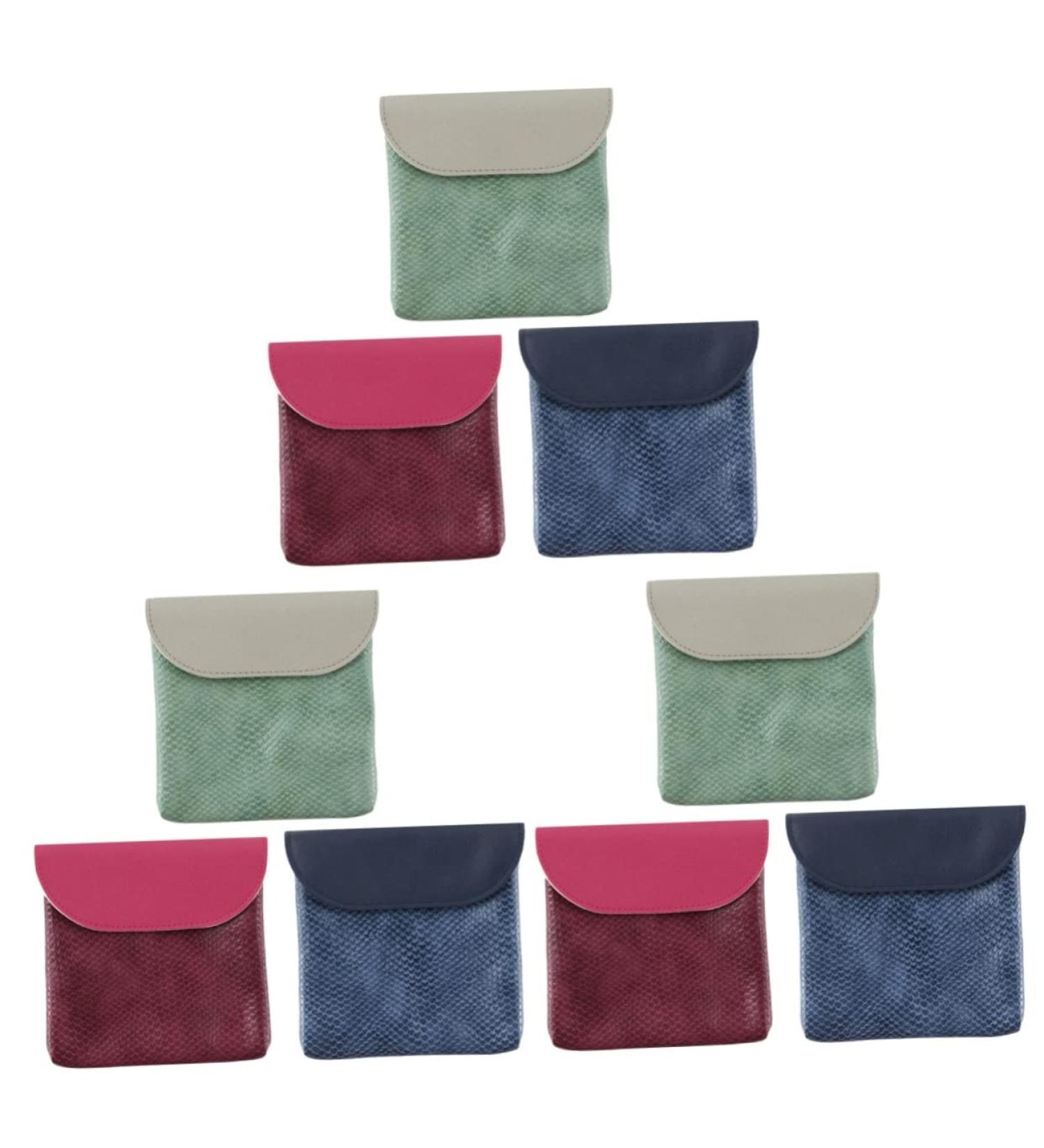 Healeved 9 STK Compact Tampon & Sanitary Holder Bags - Women's Storage Solution for Daily Use - Travel-Ready Coin Bags - Color-Sorted 13x13cm (3pcs) - Buy Online on GoSupps.com