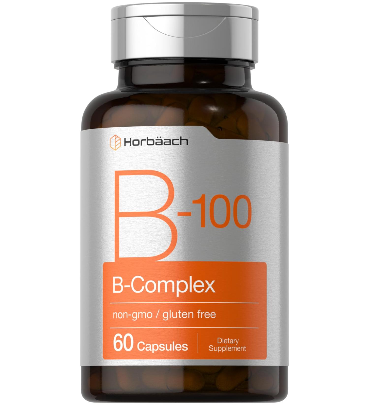 Horb ach B-100 Complex Vitamin | 60 Capsules | Non-GMO and Gluten Free Supplement - Buy Online on GoSupps.com