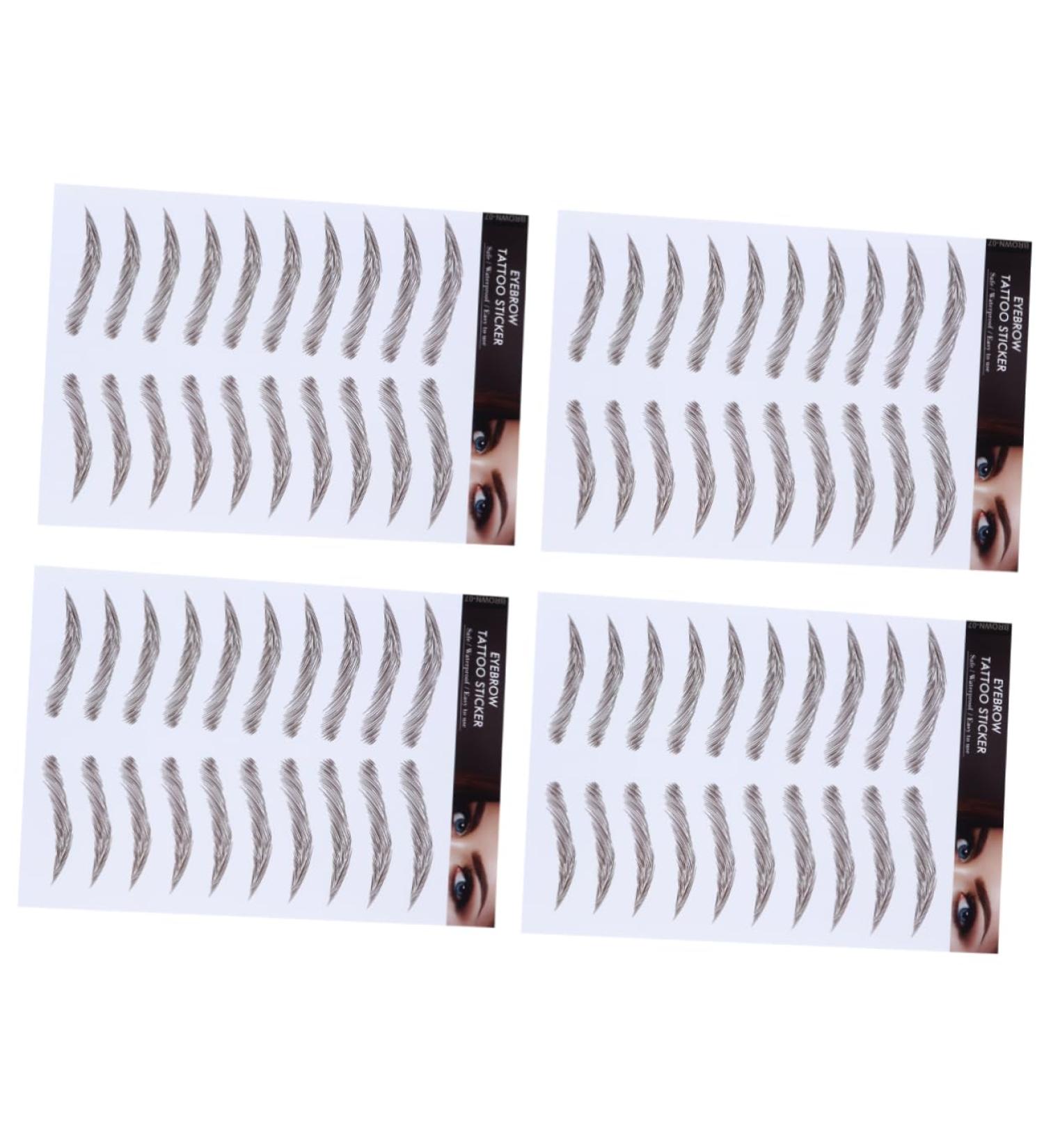 FRCOLOR 4pcs Eyebrow Stickers Hair Eyebrows Brown Eyebrow Transfer Stickers Eyebrow Tool 4d Make up Template - Buy Online on GoSupps.com