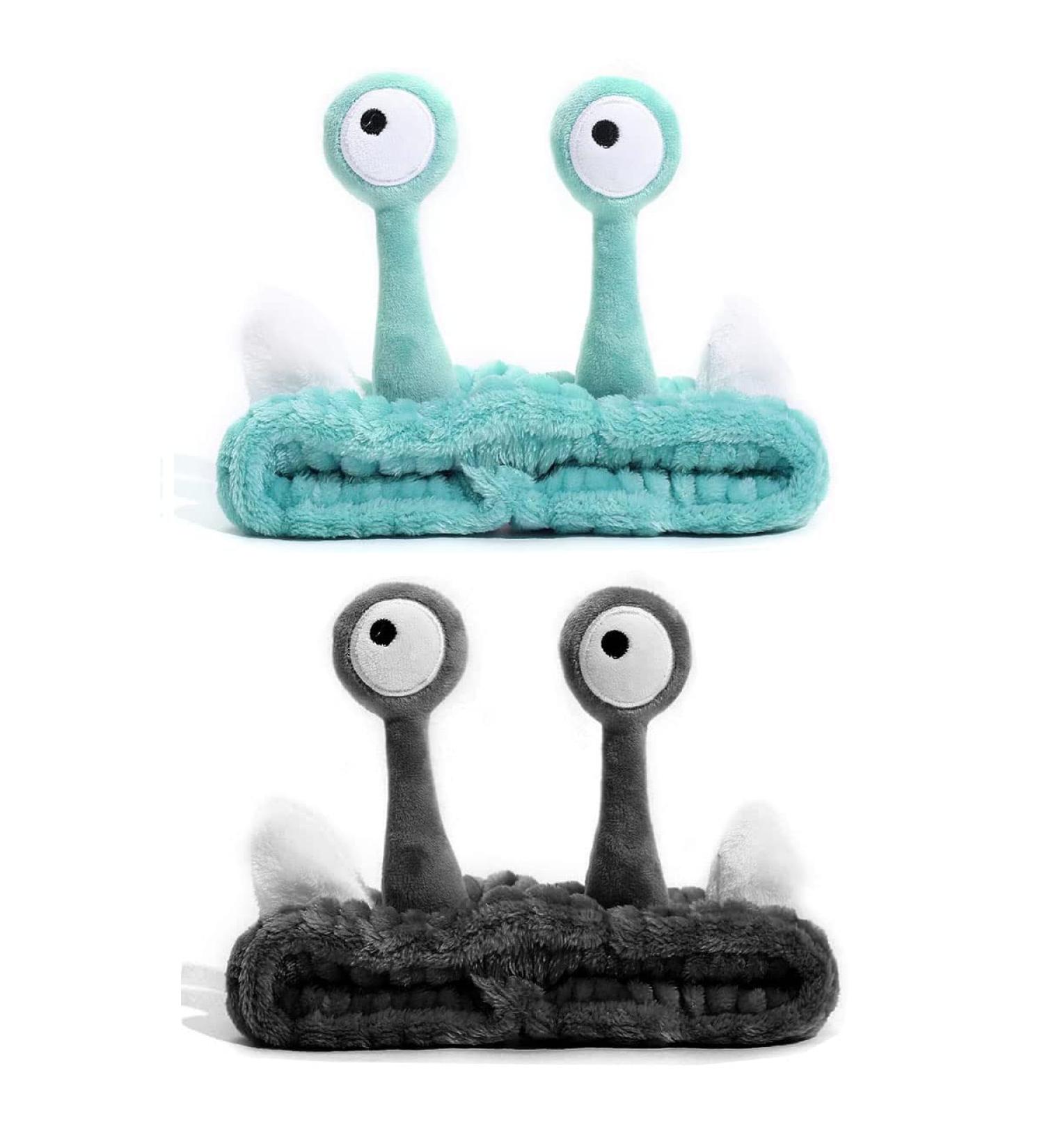 Nawjue 2 Pieces Makeup Spa Headband Set - Coral Fleece Animal Headbands for Women - Perfect for Washing Face and Shower - Black+Blue - Buy Online on GoSupps.com