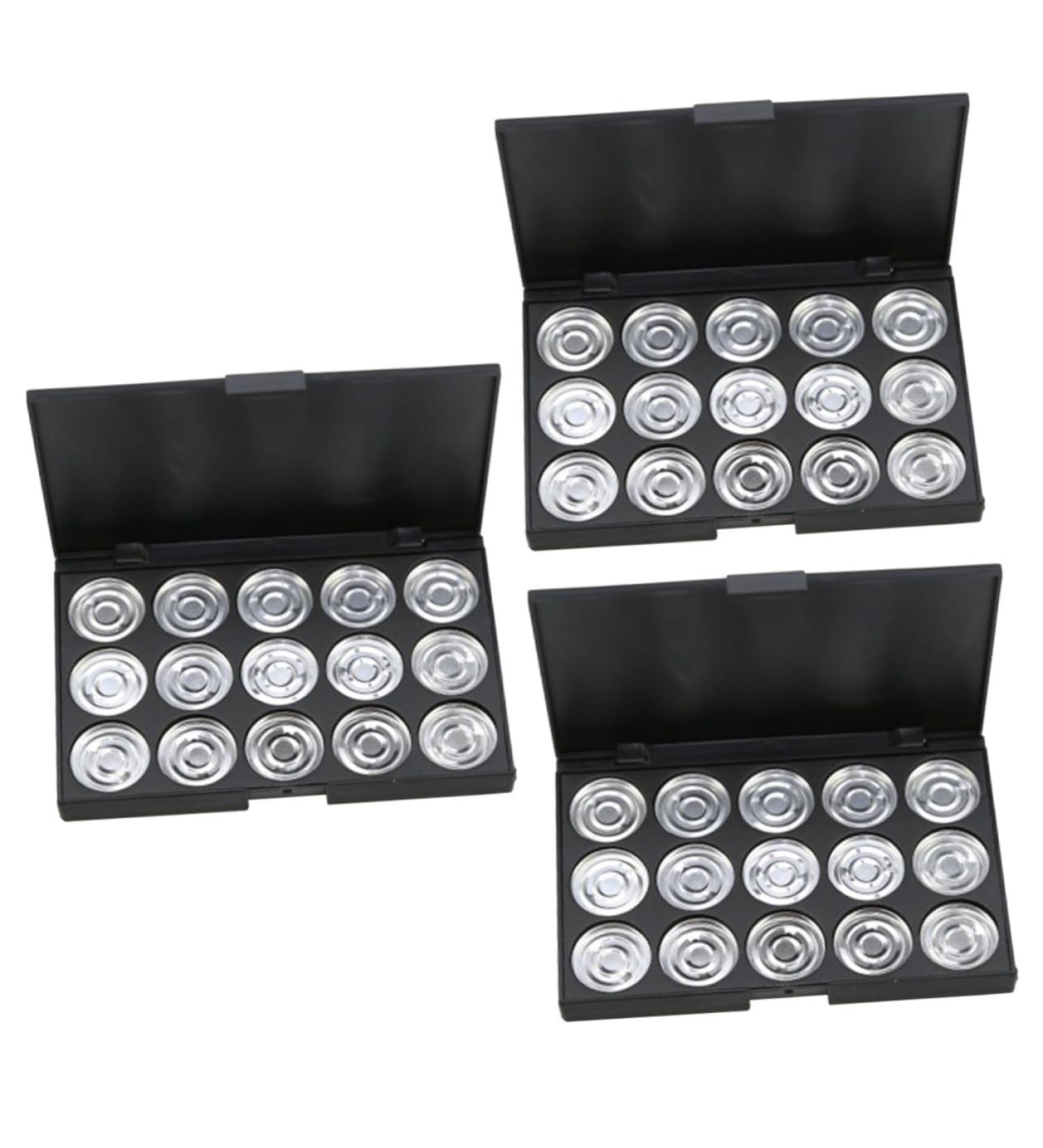 FOMIYES 3pcs 15 Eyeshadow Palette Estuche De Maquillaje Travel Cosmetic Case Travel Makeup Case Empty Makeup 1 count (Pack of 1) Silverx3pcs - Buy Online on GoSupps.com