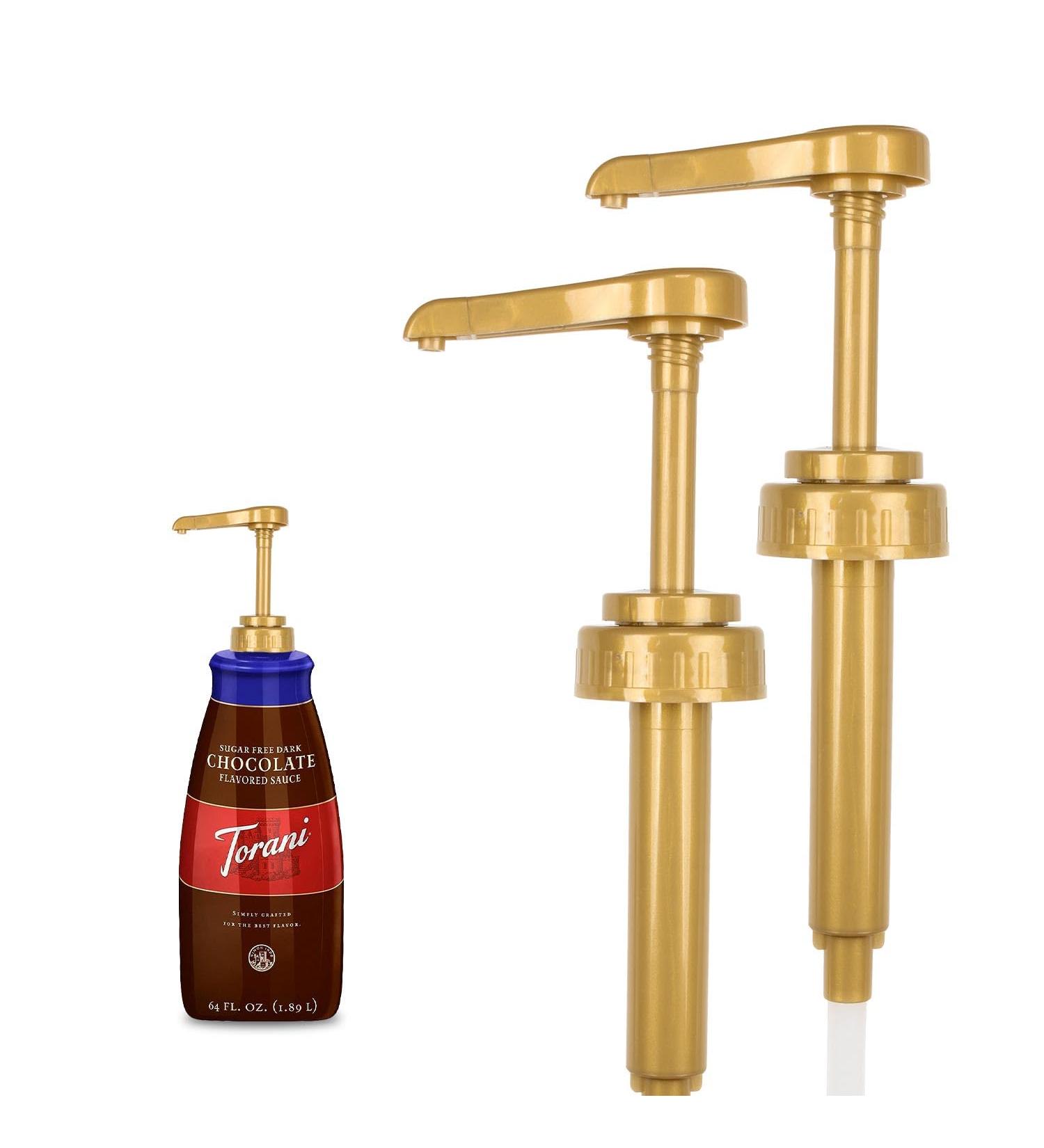 GALINA'S BEAUTY Sauce Pump Fit for Torani 64 Ounce Bottles Syrup Pump Dispenser for Chocolate Caramel Sauces (2 Packs Gold Color) - Buy Online on GoSupps.com