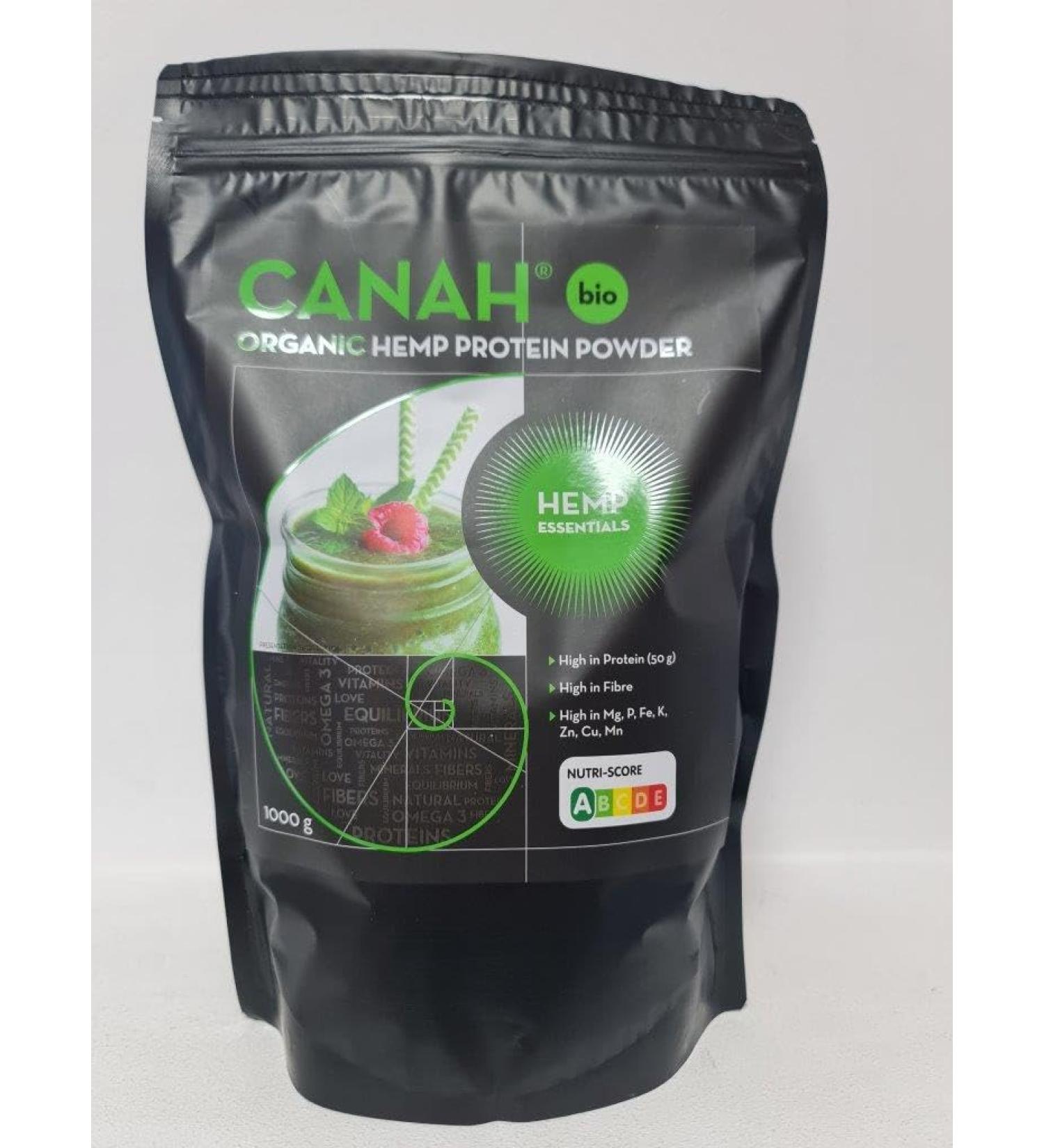 Canah Organic Hemp Protein Powder 1kg Vegan High in Protein Fibre Omega 3 & Omega 6 Amino Acids Vitamins and Minerals Certified Kosher + Free Bonus Recipes Hemp 1 kg (Pack of 1) - Buy Online on GoSupps.com