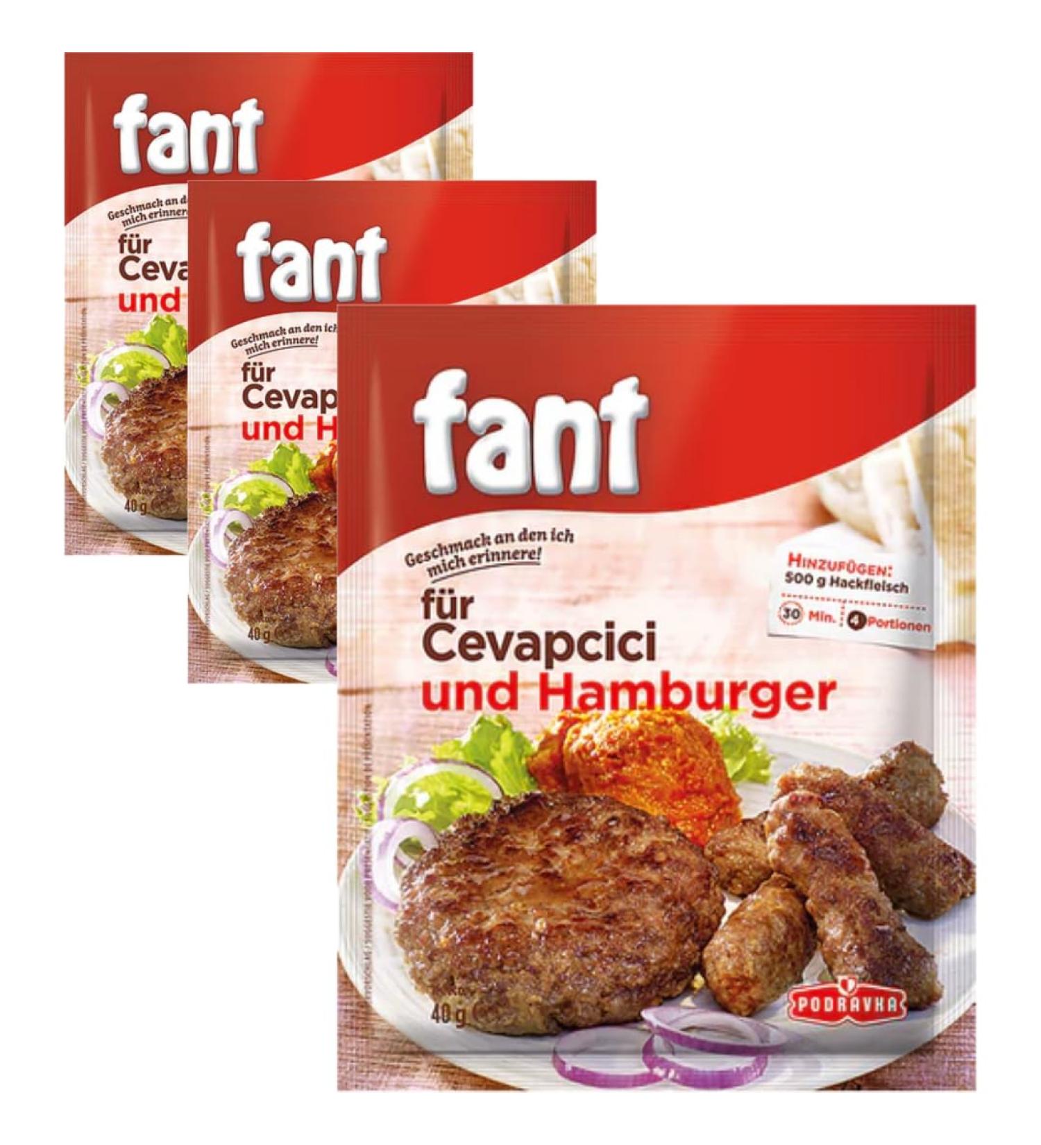 Fant f r Cevapcici und Hamburger Beutel Gem segew rzmischung UniversalW rzmischung mit Gem se 40 Gramm x 3 ST CK