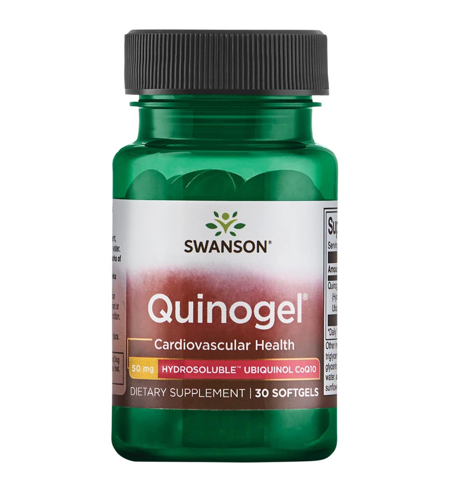 Swanson Quinogel Ubiquinol CoQ10 50mg - 30 Softgels | Hydrosoluble Best for Heart Health & Energy - Buy Online on GoSupps.com