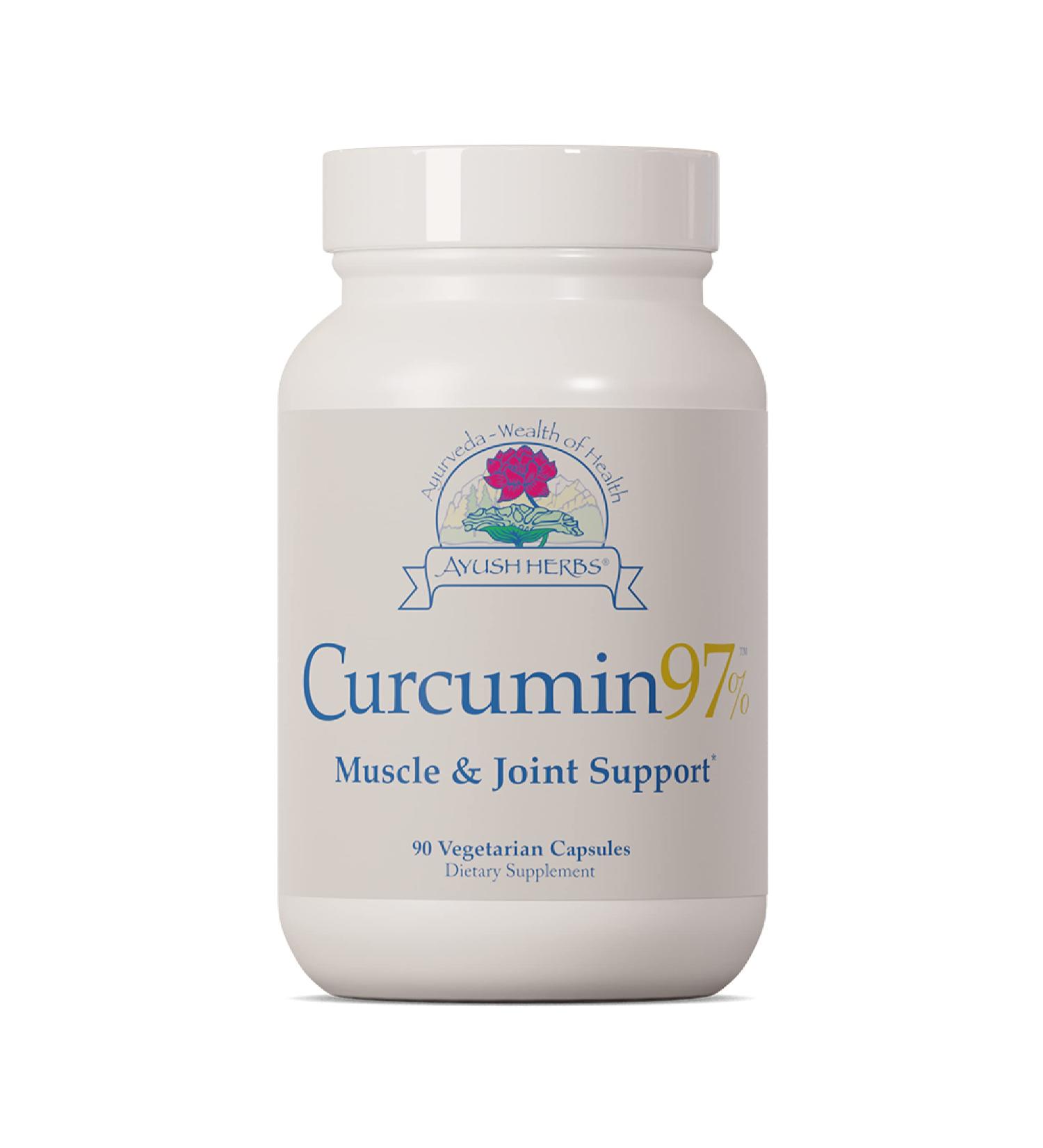 Ayush Herbs Curcumin 97% Herbal Turmeric Supplement - 90 Capsules | Whole-Body Support - Buy Online on GoSupps.com