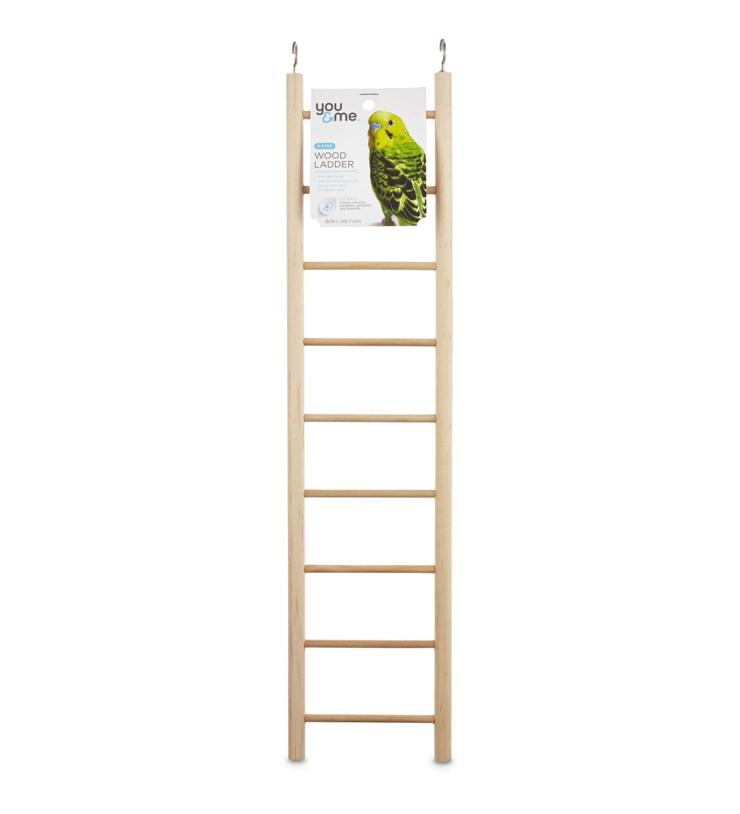 Petco Brand - You & Me Bird 9-Step Wood Bird Ladder, 18" L, 18 in