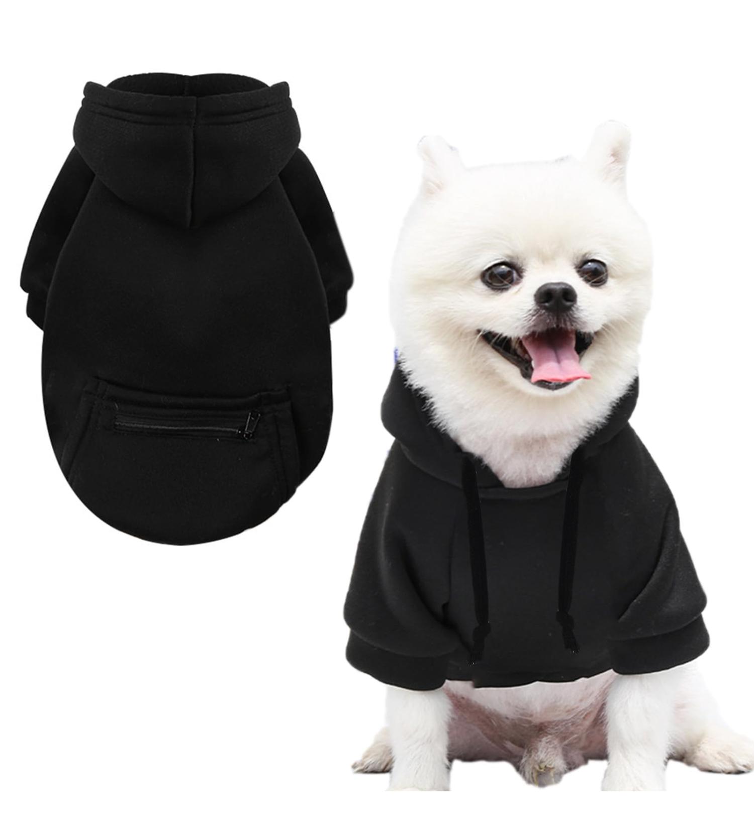 JECIKELON Winter Dog Pullover Sweatshirt - Waterproof Coat for Small Breeds & Chihuahuas - Y02 Black - Large - Buy Online on GoSupps.com