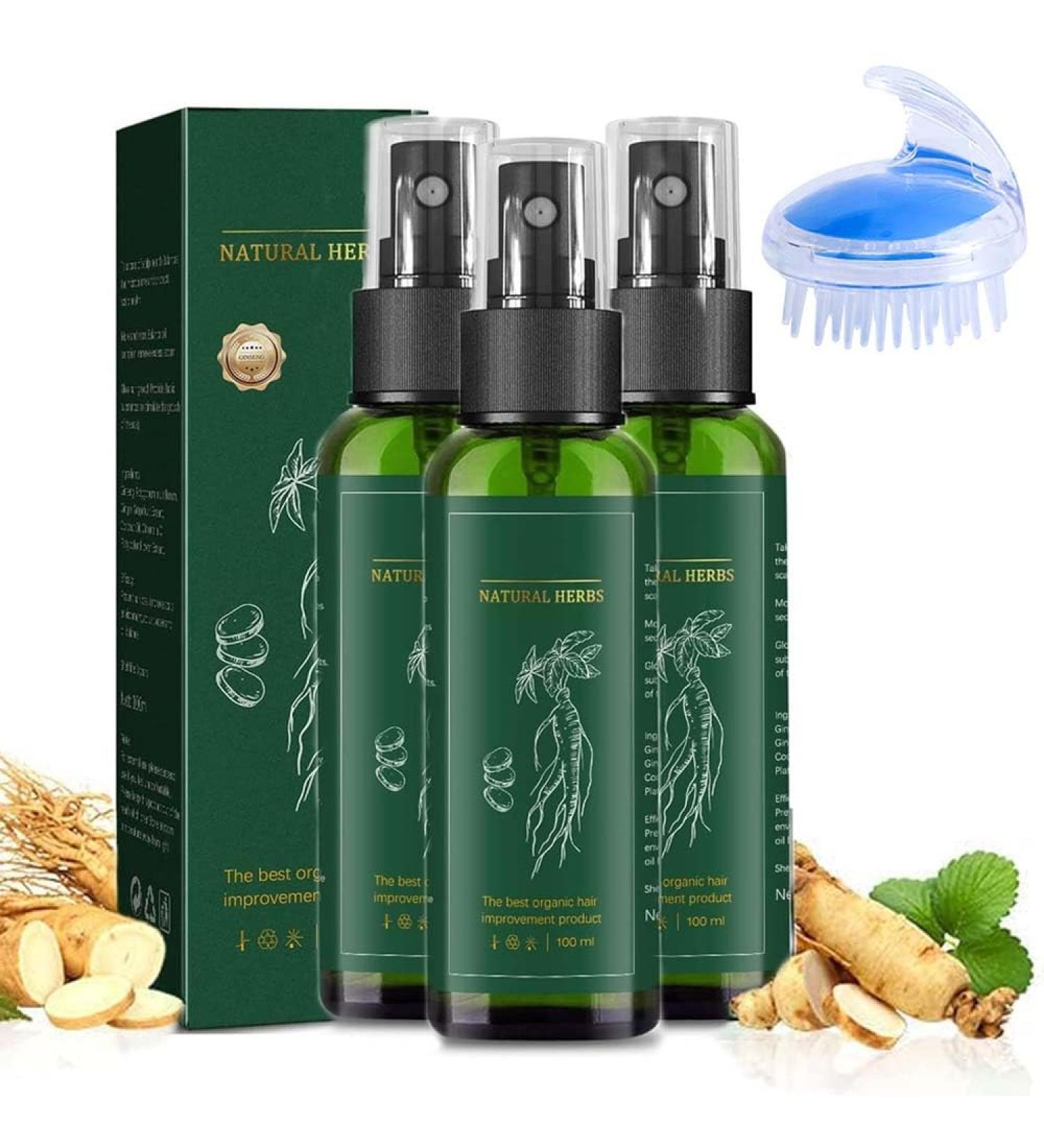 S Rum De Croissance Des Cheveux Au Ginseng En Spray Pour Hommes Et Femmes S Rum De Repousse Des Cheveux Au Gingembre Pour La Perte De Cheveux L' Claircissement Des Cheveux (3pcs) - Buy Online on GoSupps.com