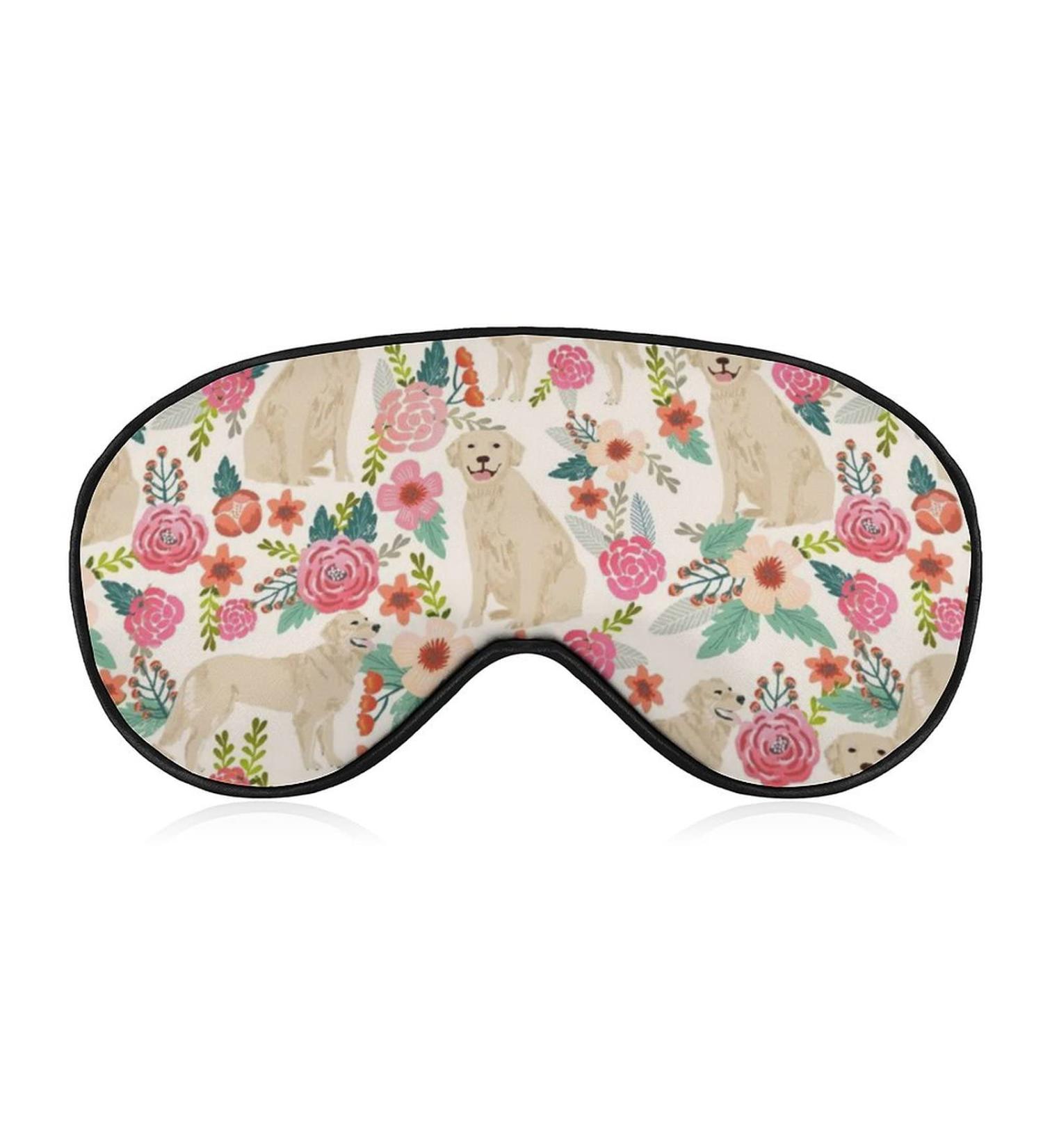 Golden Retriever Floral Sleep Mask - Comfortable Eye Cover for Women and Men, Total Darkness for Better Sleep - Buy Online on GoSupps.com