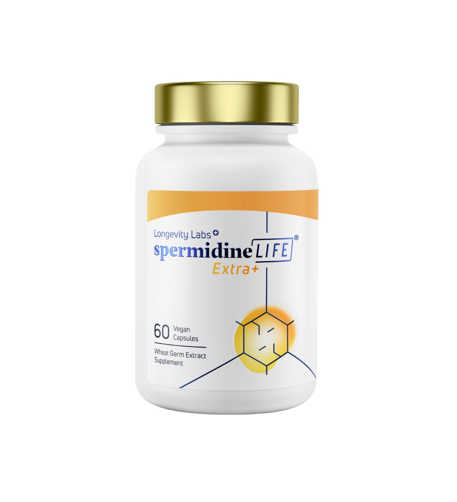 Longevity Labs+ spermidineLIFE Extra+ Natural Supplement Non-Synthetic Plant-Based Wheat Germ Extract with High Spermidine & Zinc for Cell Renewal Vegan for Women & Men 60 Capsules - Buy Online on GoSupps.com