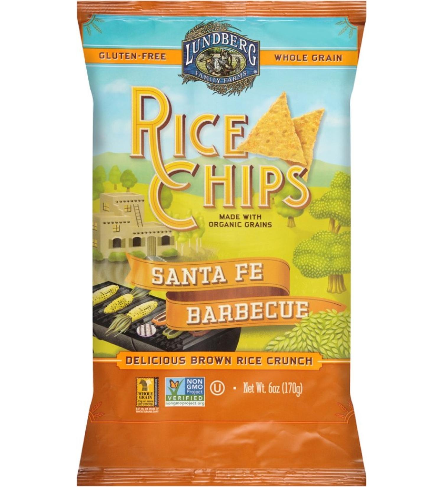 Lundberg Rice Chips Santa Fe Barbeque - 6oz (Pack of 12) | Gluten-Free Snack - Buy Online on GoSupps.com