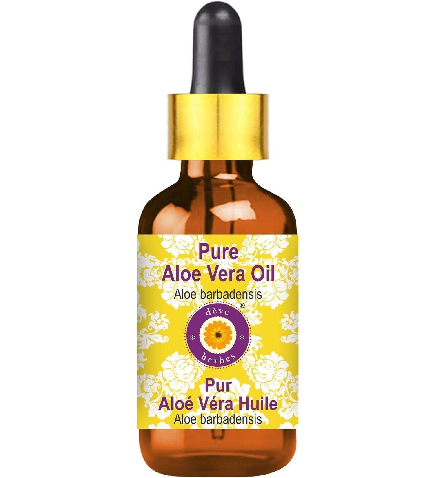 d ve herbes Aloe Vera Oil (Aloe barbadensis) with Glass Dropper | Infused | Pure | Non-Sticky | Lightweight | For Facial Care | Men & Women | 15ml (0.50 oz) - Buy Online on GoSupps.com