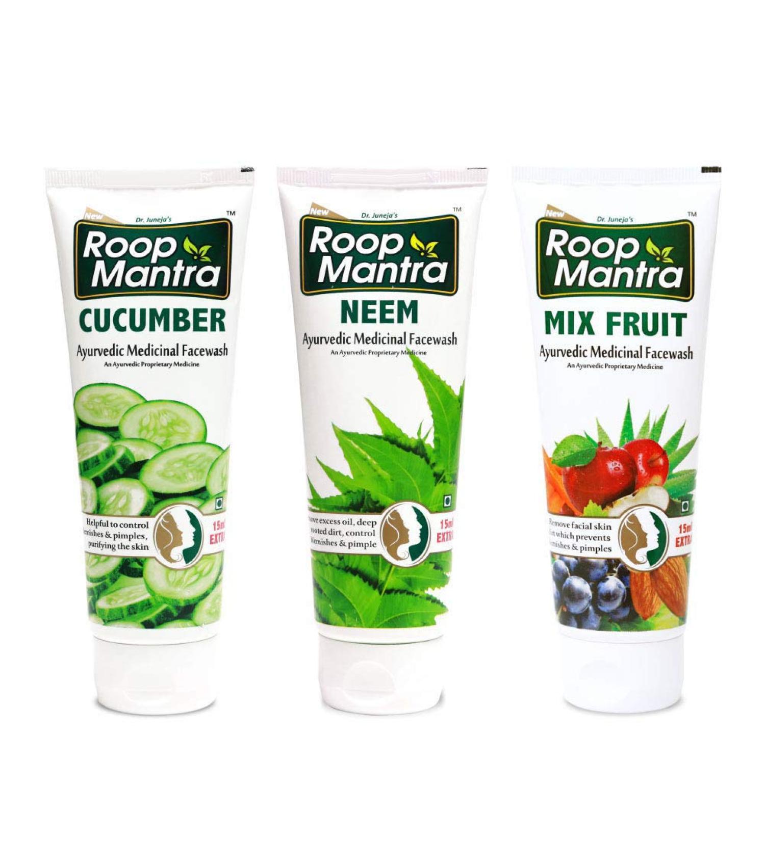 Shop Face Wash Combo: Cucumber Neem & Mix Fruit - 115ml | Refreshing Skincare for All Skin Types | International Shipping Available - Buy Online on GoSupps.com