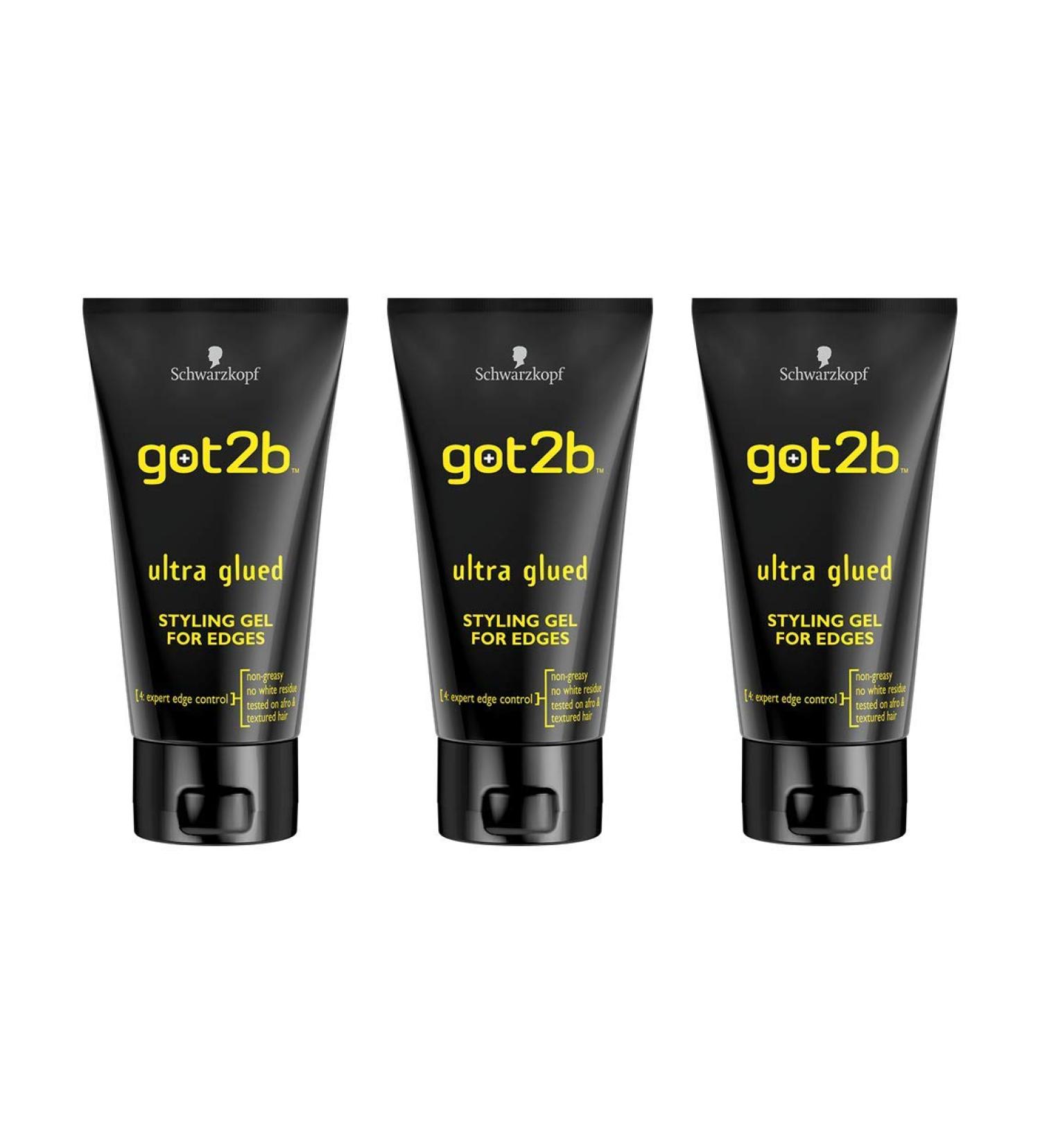 Schwarzkopf got2b Ultra Glued Edge Styling Gel 150ml Pack of 3