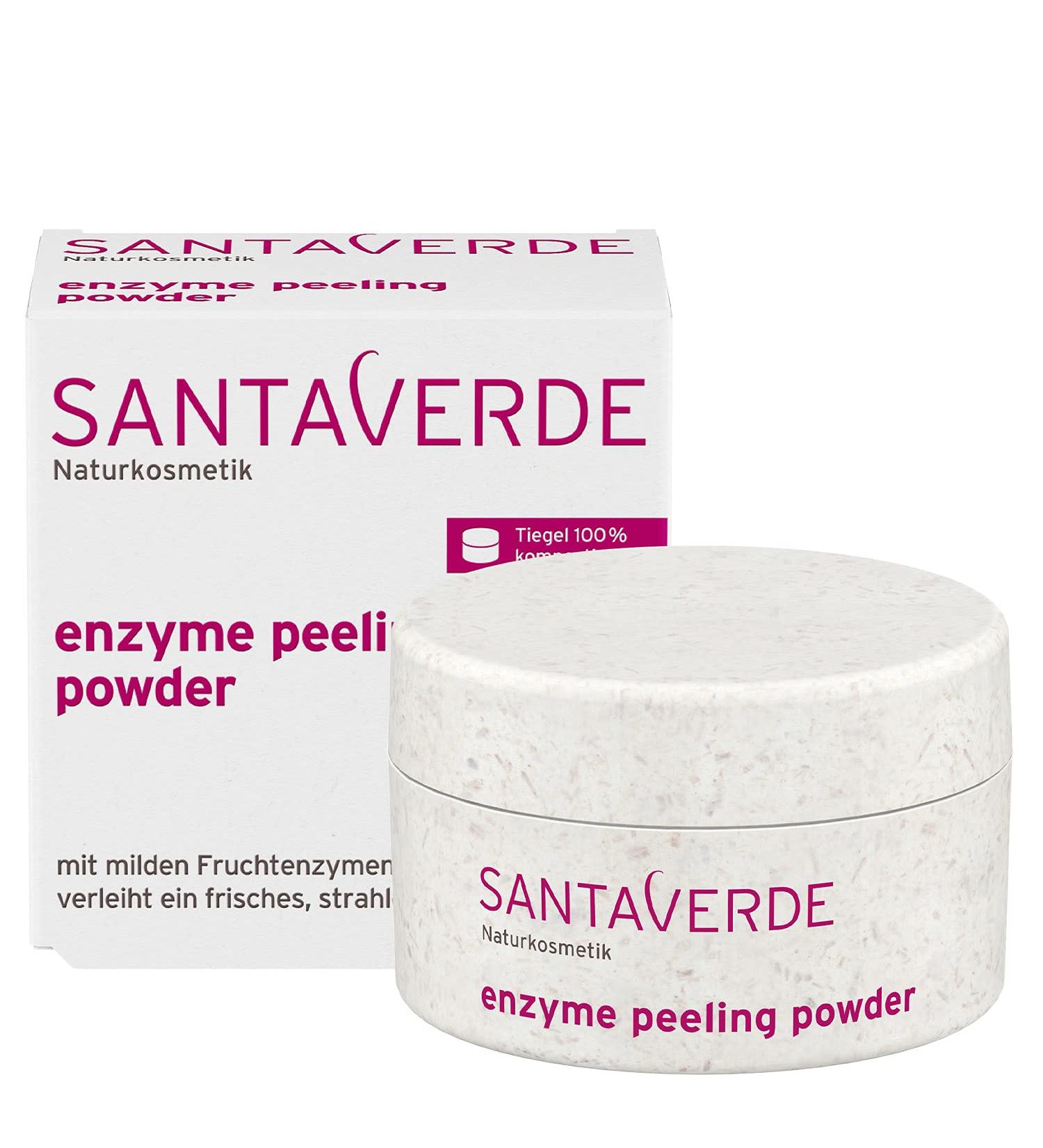Santaverde/enzyme peeling powder/enzyme peeling/powder/mild & gentle/with mild pineapple fruits cymes/without mechanical grinding particles/peeling/face & cleavage/100% vegan/23 g